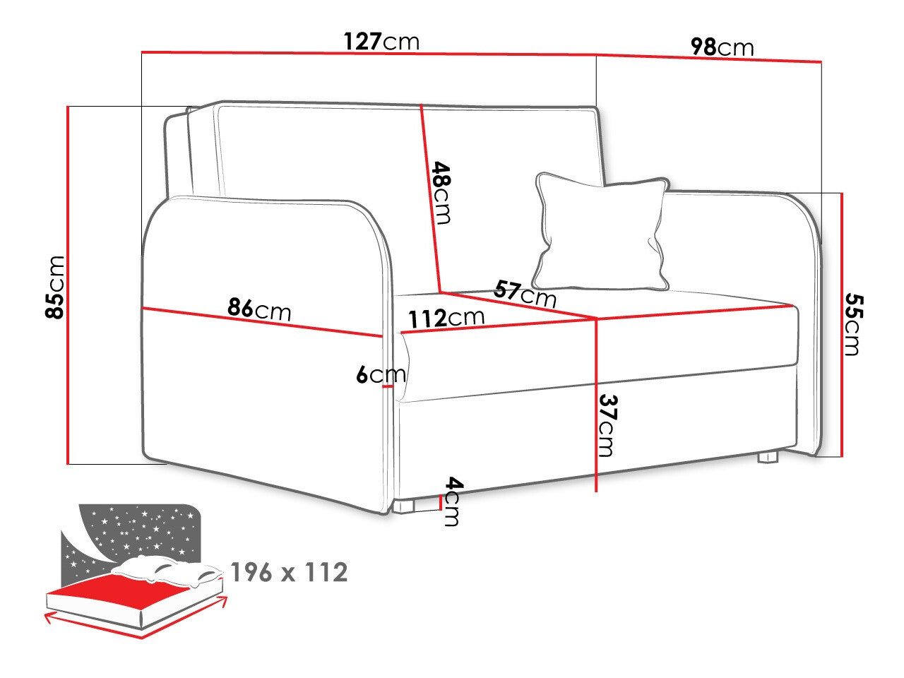 Sofa lova Lirael II (Mono 244)
