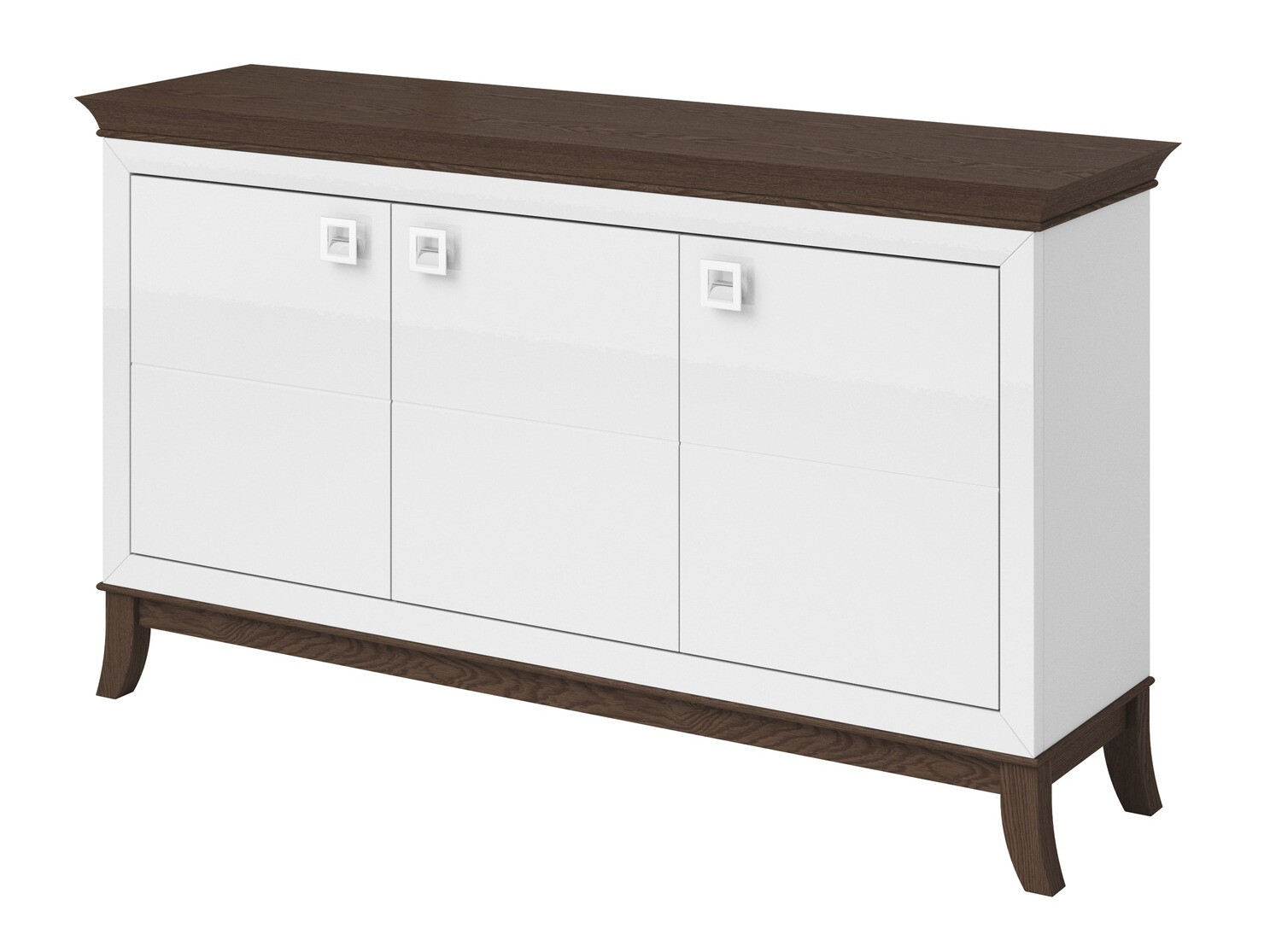 Spintelė Austin BA109 (Blizgi balta + Tamsus ąžuolas)