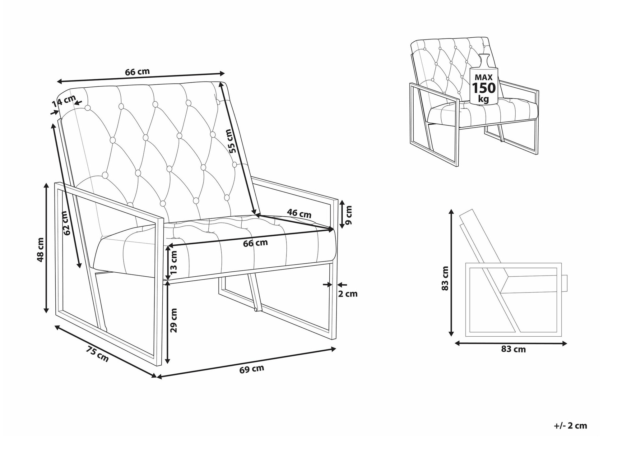 Fotelis Berwyn 1755 (Žalia)