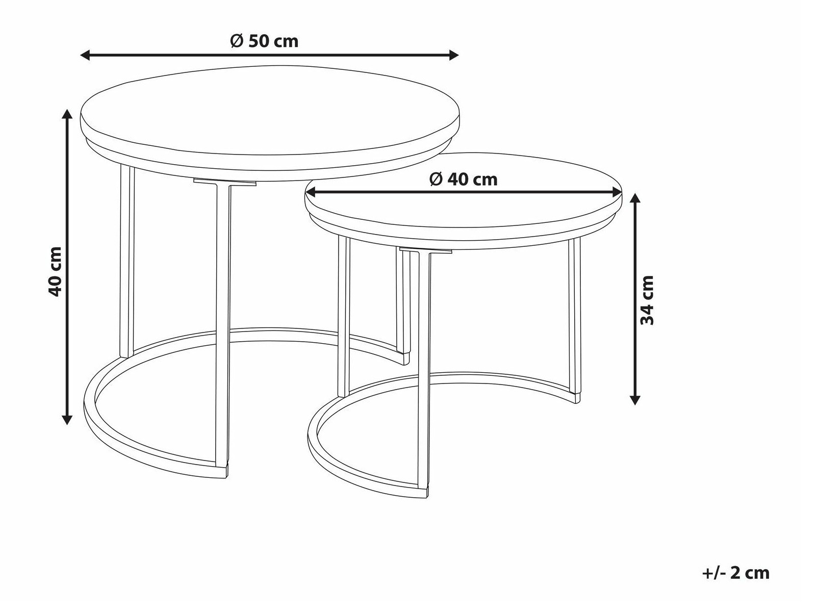 Žurnalinių staliukų komplektas Berwyn 1677