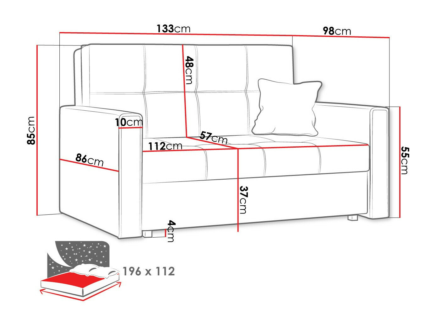 Sofa lova Nuvora II (Spirit 03)