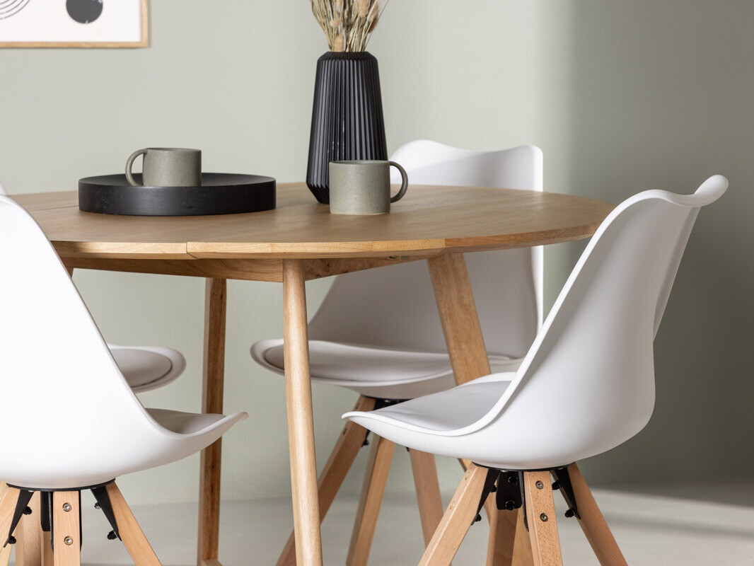 Valgomojo komplektas Dallas 4323 (Balta + Šviesus medis)