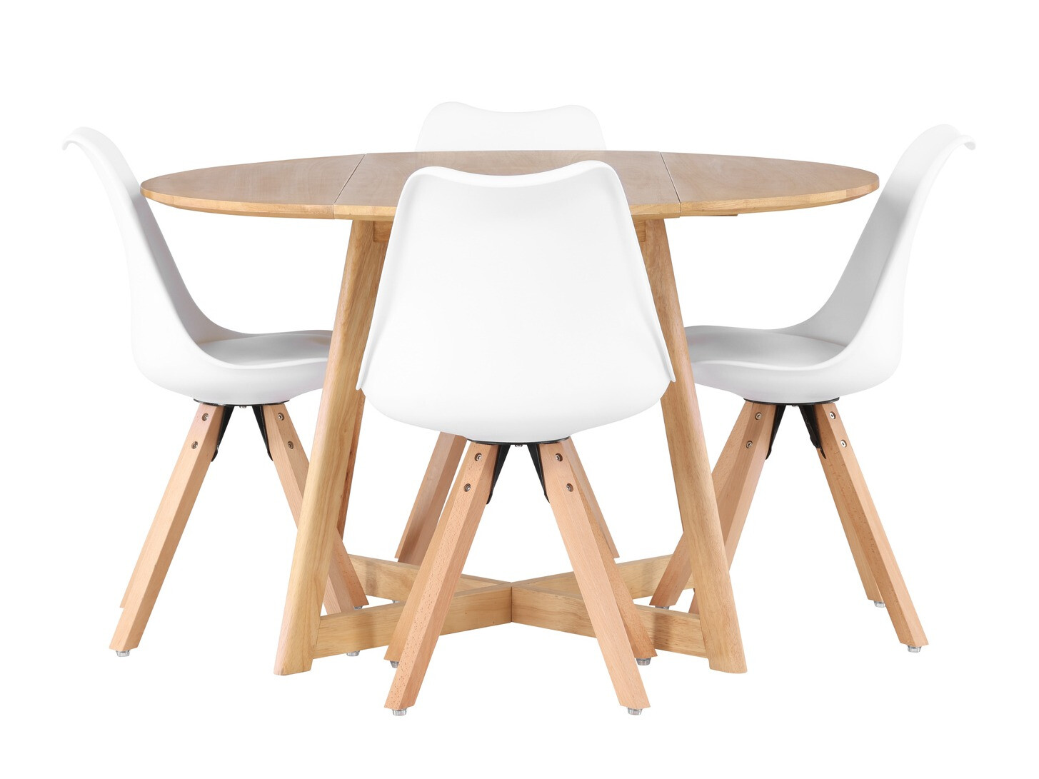 Valgomojo komplektas Dallas 4323 (Balta + Šviesus medis)