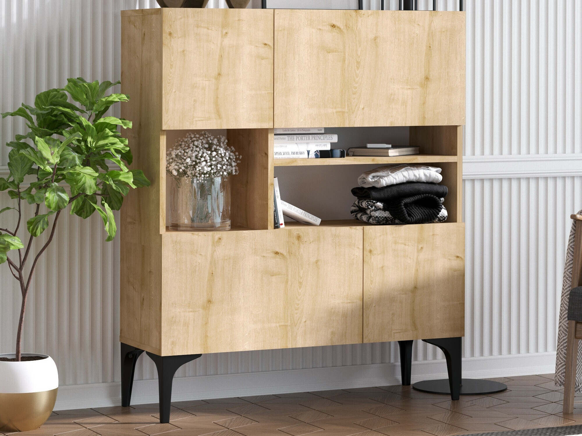 Spintelė Vestesu 139 (Juoda + Ąžuolas)