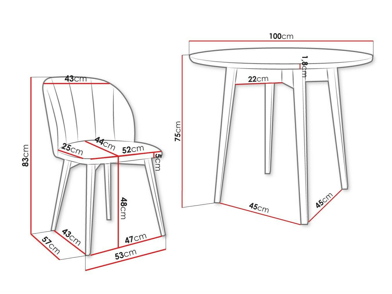 Valgomojo komplektas Racine 127 (Juoda + Magic Velvet 2250)