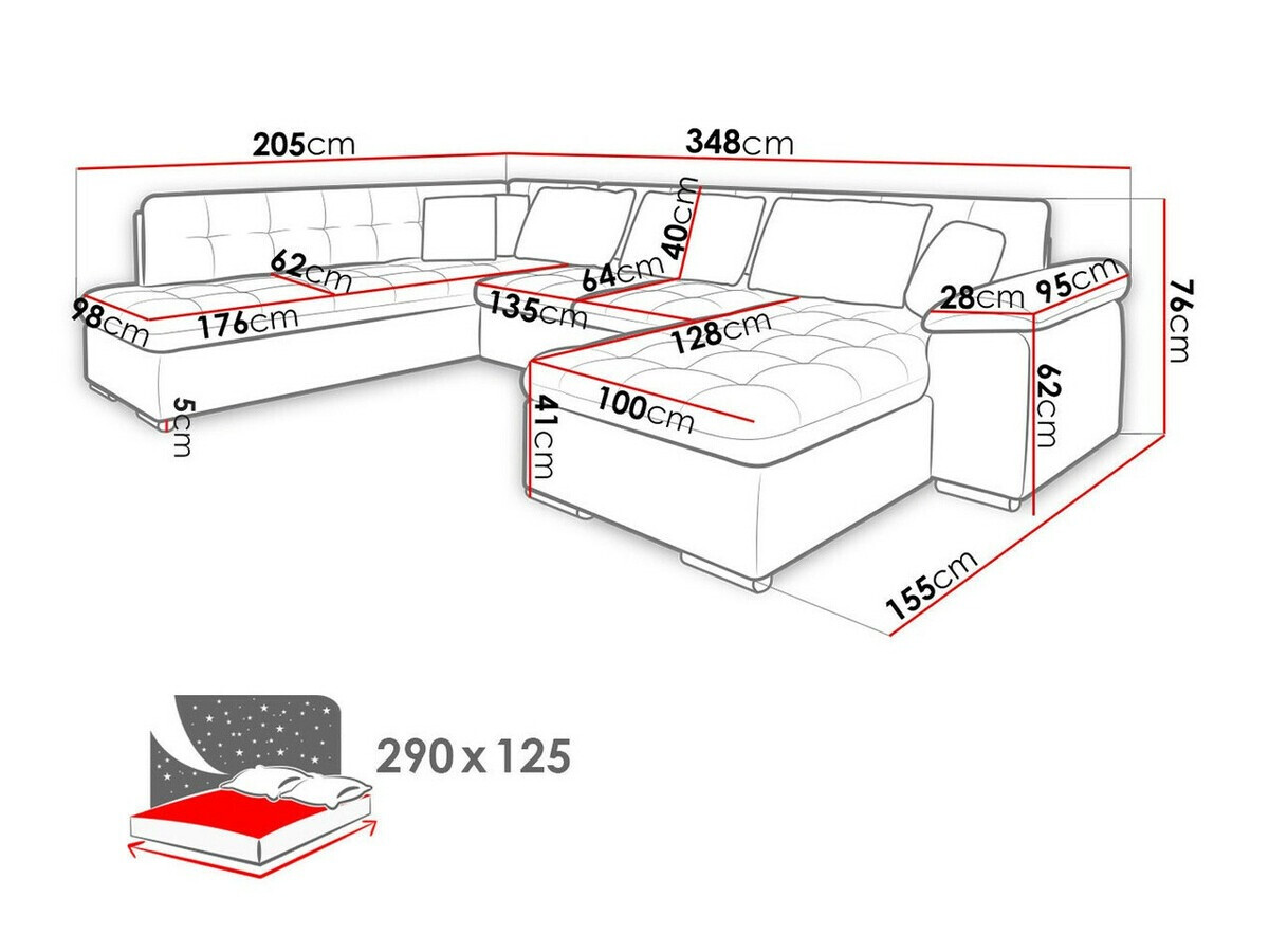 Minkštas kampas Comfivo Gemma VI (Magic Velvet 2225-151 + Venus Velvet 2941)