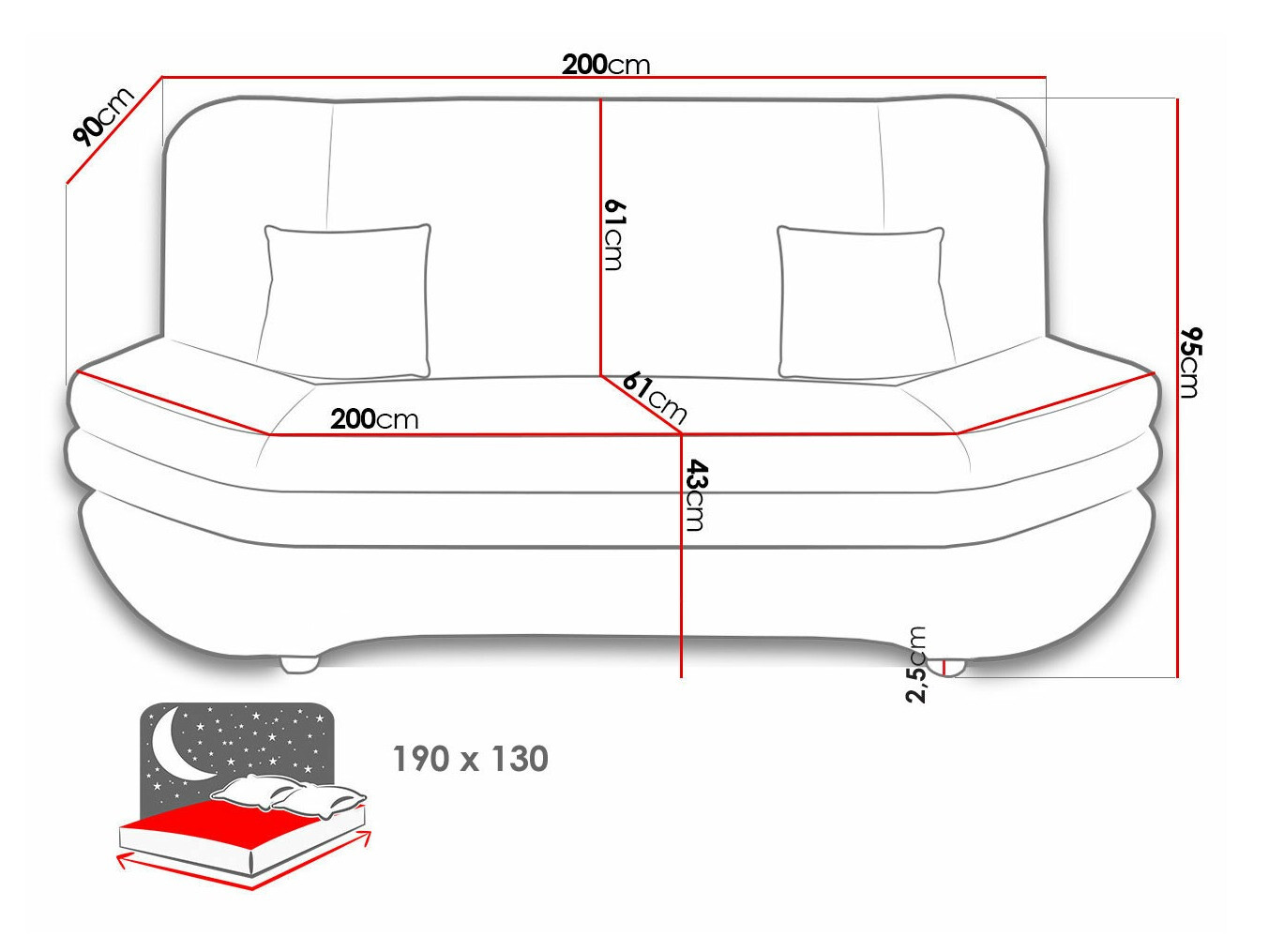 Sofa lova Comfivo 234 (Magni 206.02)