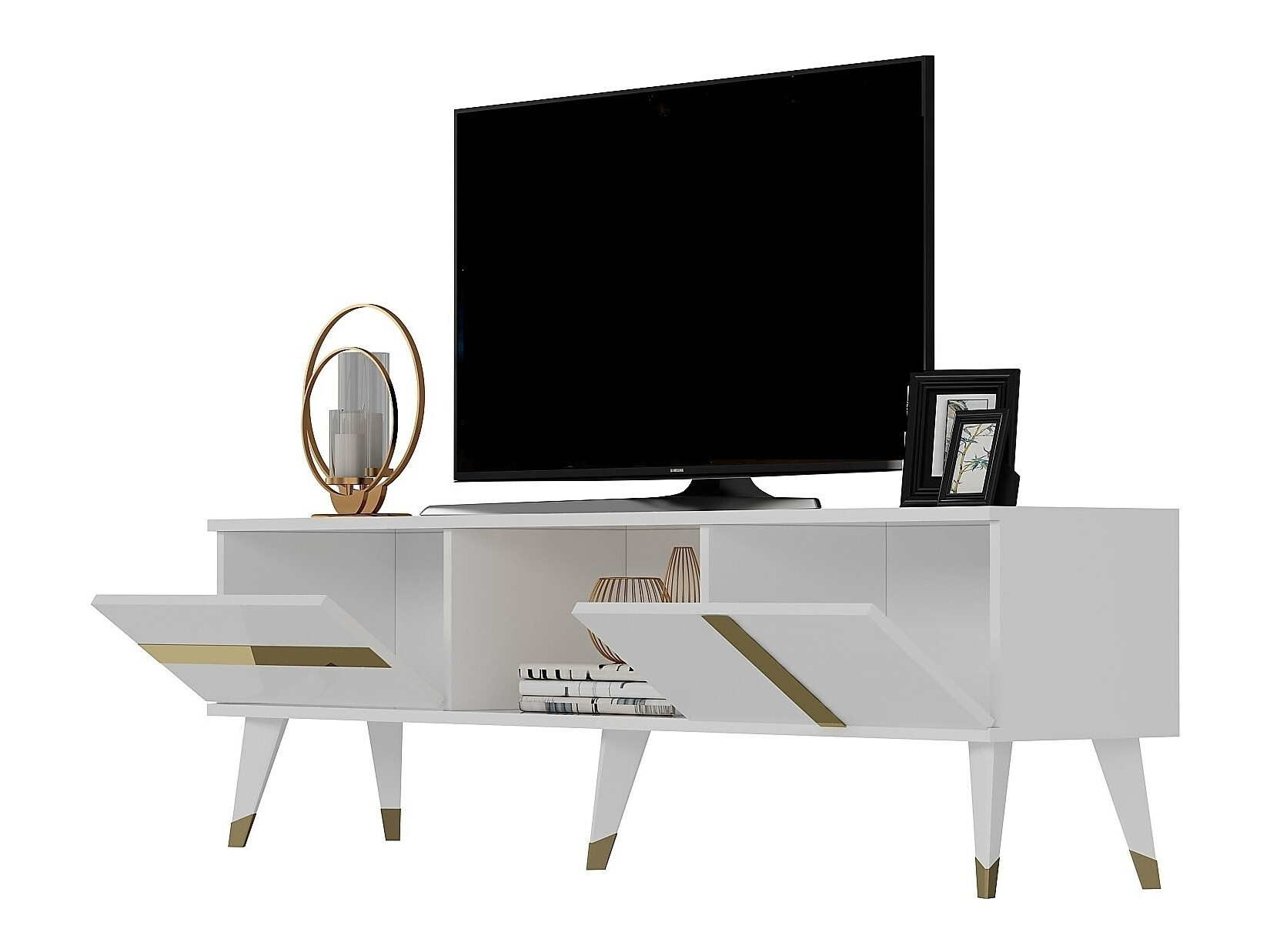 TV staliukas Kailua 1871 (Balta + Auksinė)