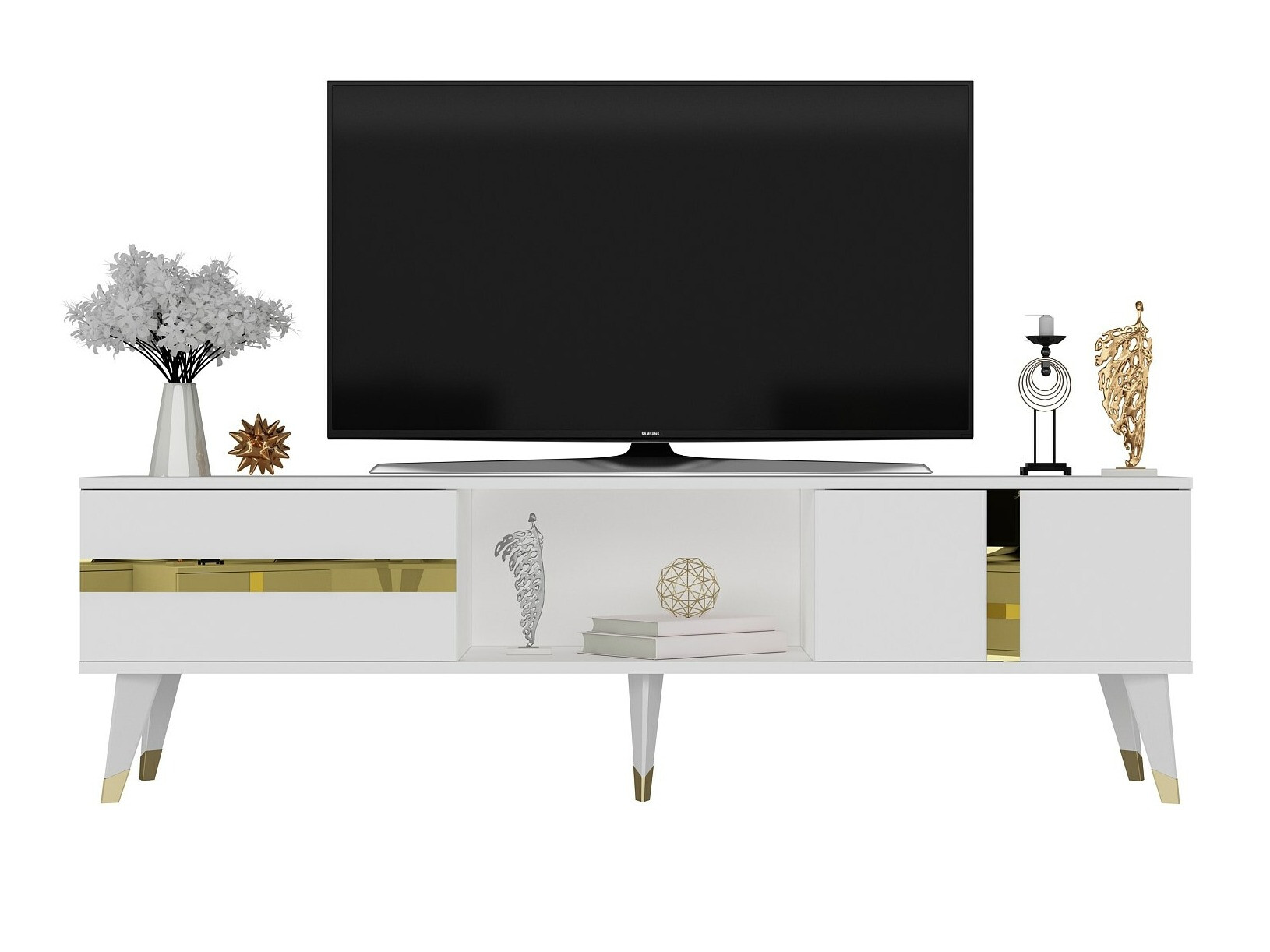 TV staliukas Kailua 1871 (Balta + Auksinė)