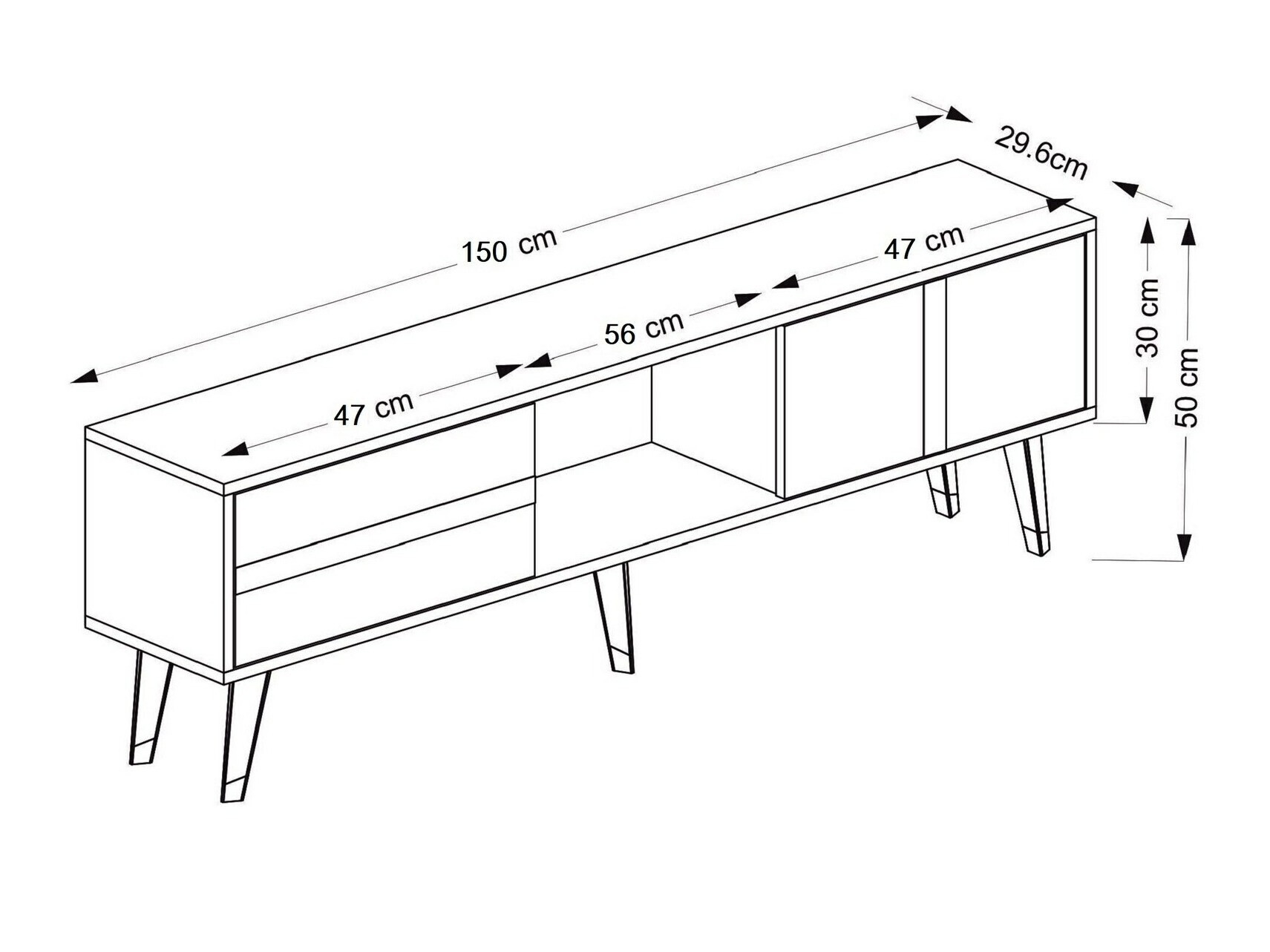 TV staliukas Kailua 1871 (Balta + Auksinė)