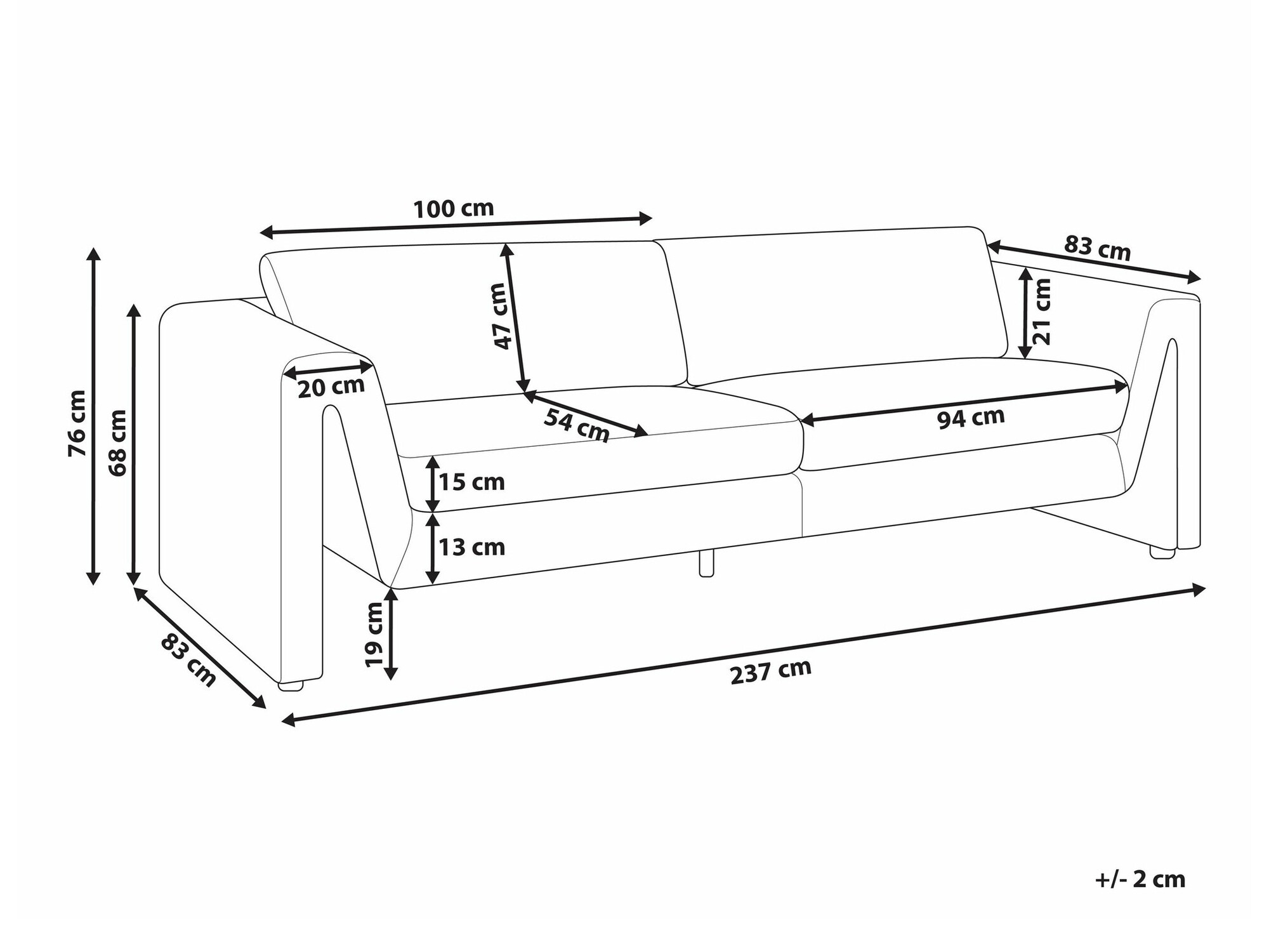 Sofa Berwyn 1726 (Pilka)