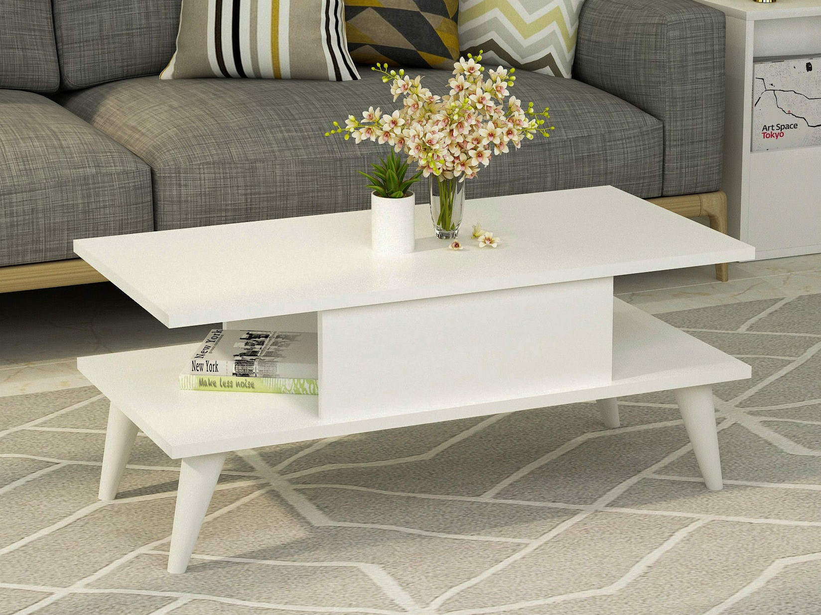 Žurnalinis staliukas Kailua 1894 (Balta)