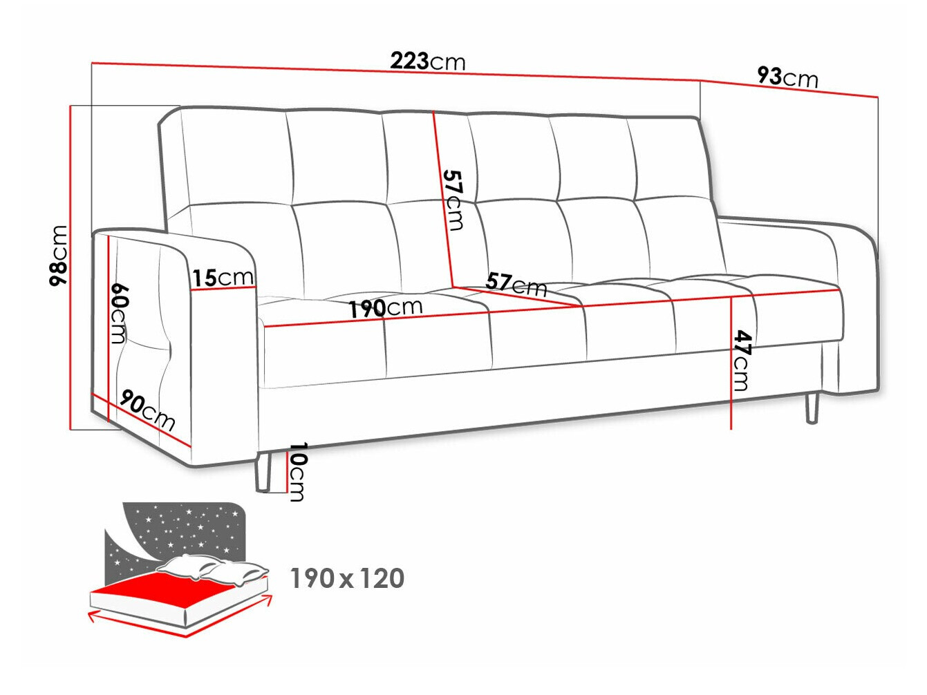 Sofa lova Edinburg 106 (Kronos 09)