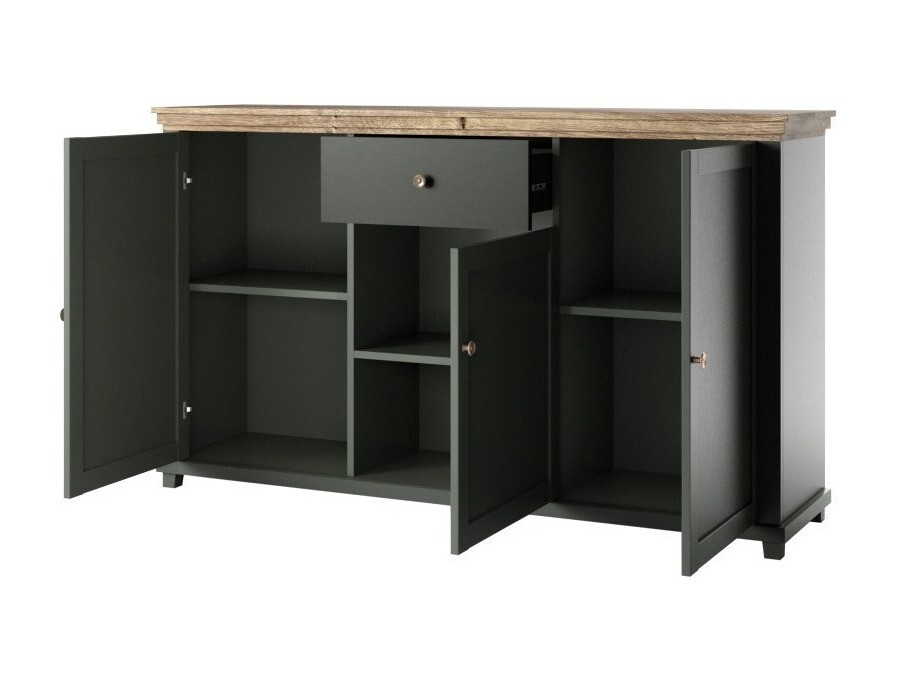 Komoda Tolnue 106 (Tamsi žalia + Ąžuolas lefkas)