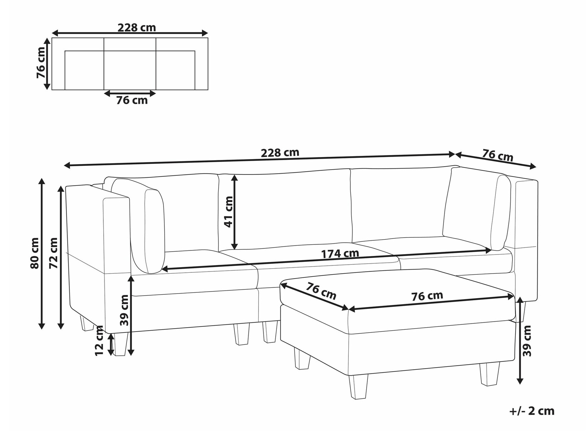Modulinė sofa Elbmeli 100 (Žalia)