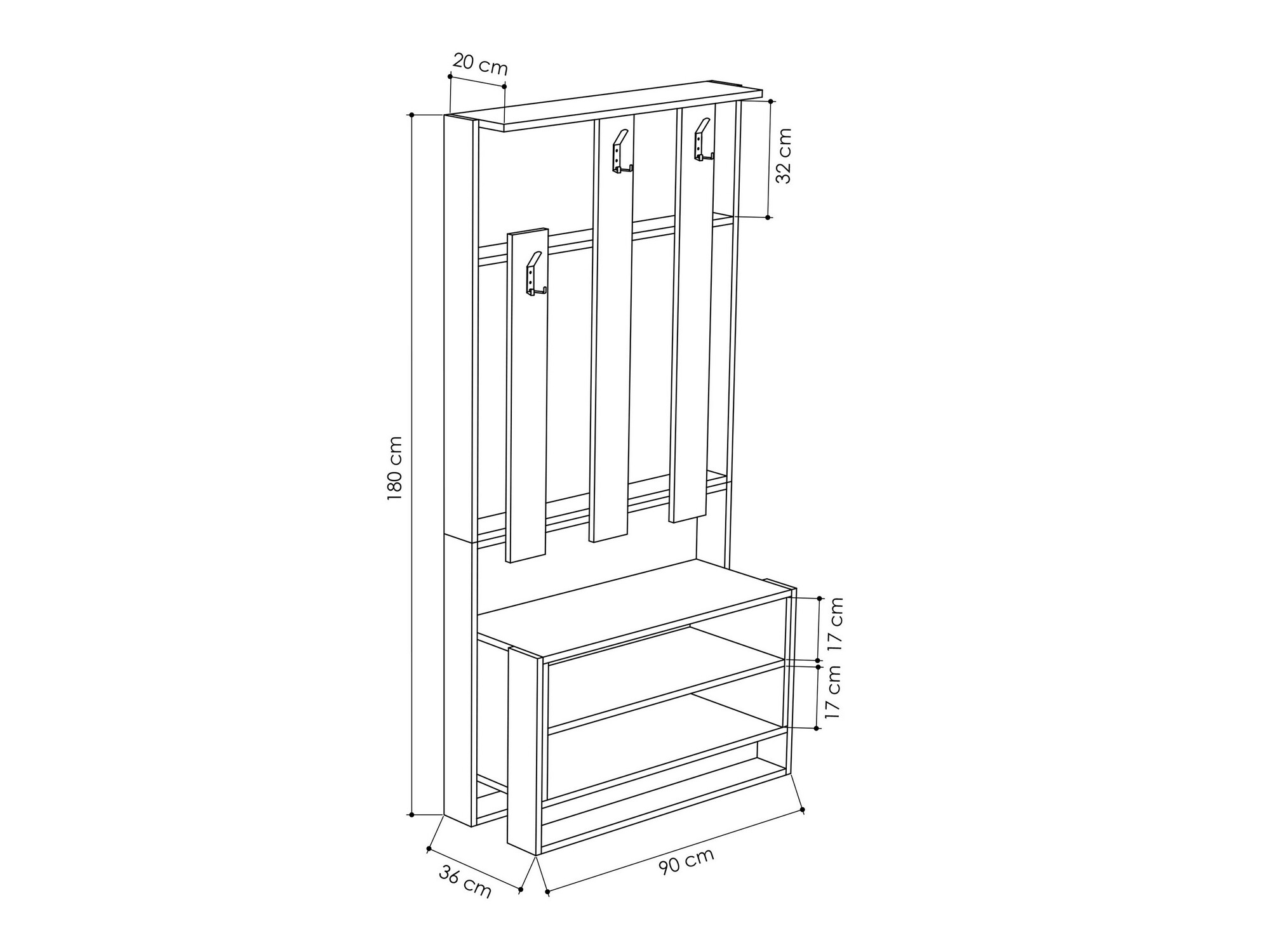 Prieškambario komplektas Kailua 537 (Antracitas + Šviesi ruda)