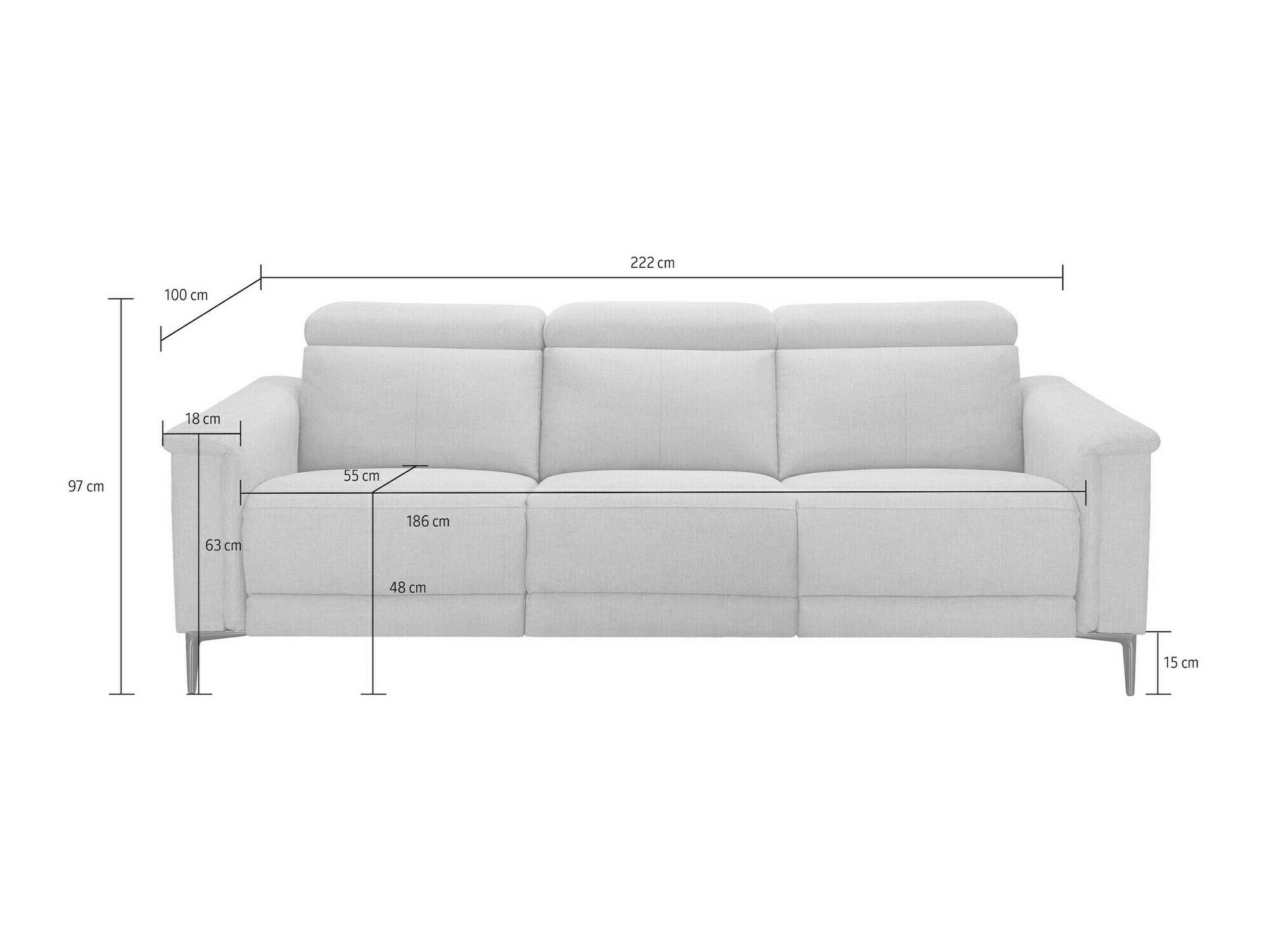 Sofa reglaineris Evamare 103 (Juoda)