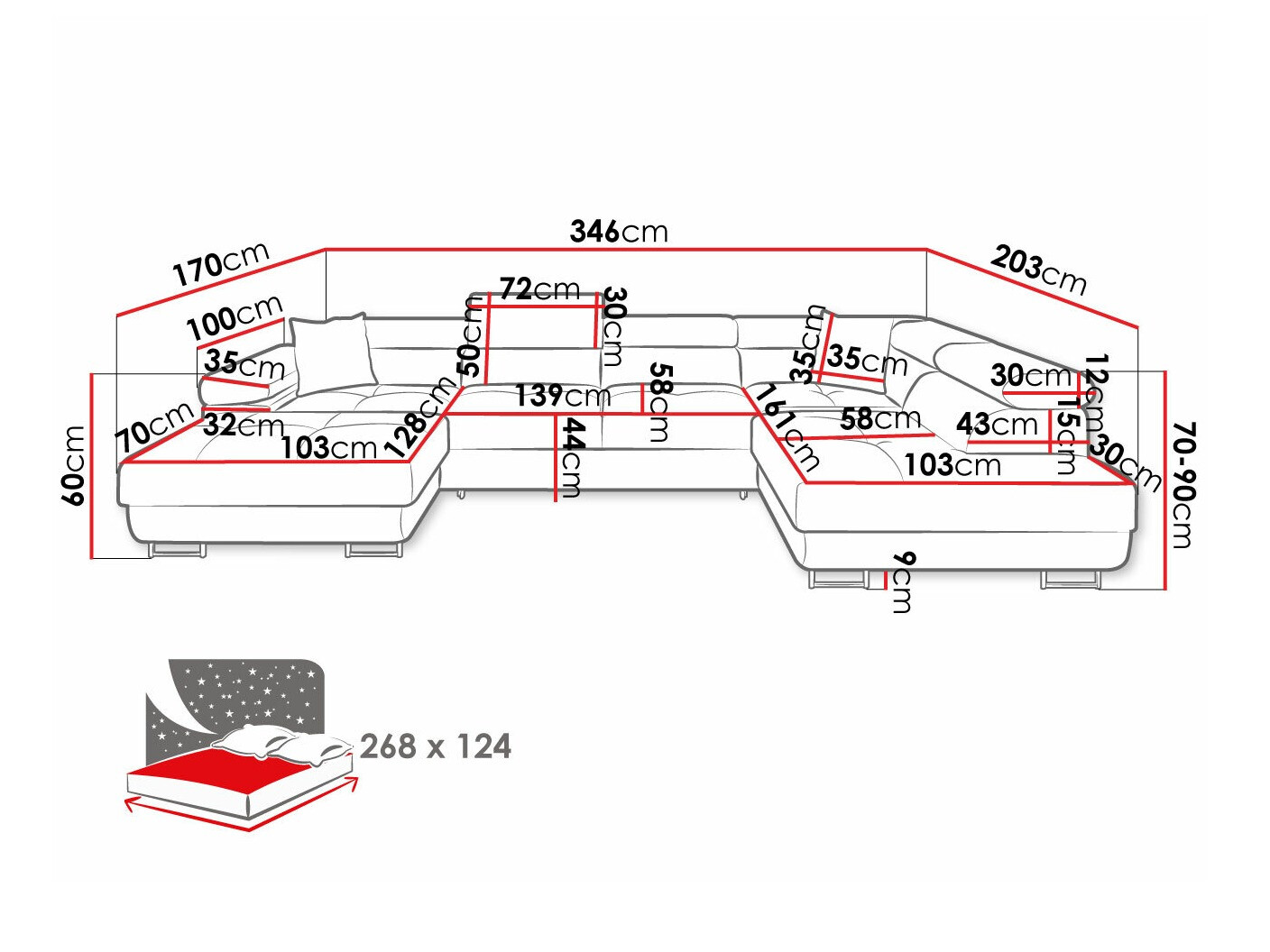 Minkštas kampas Comfivo Vinetum III (Manila 02)