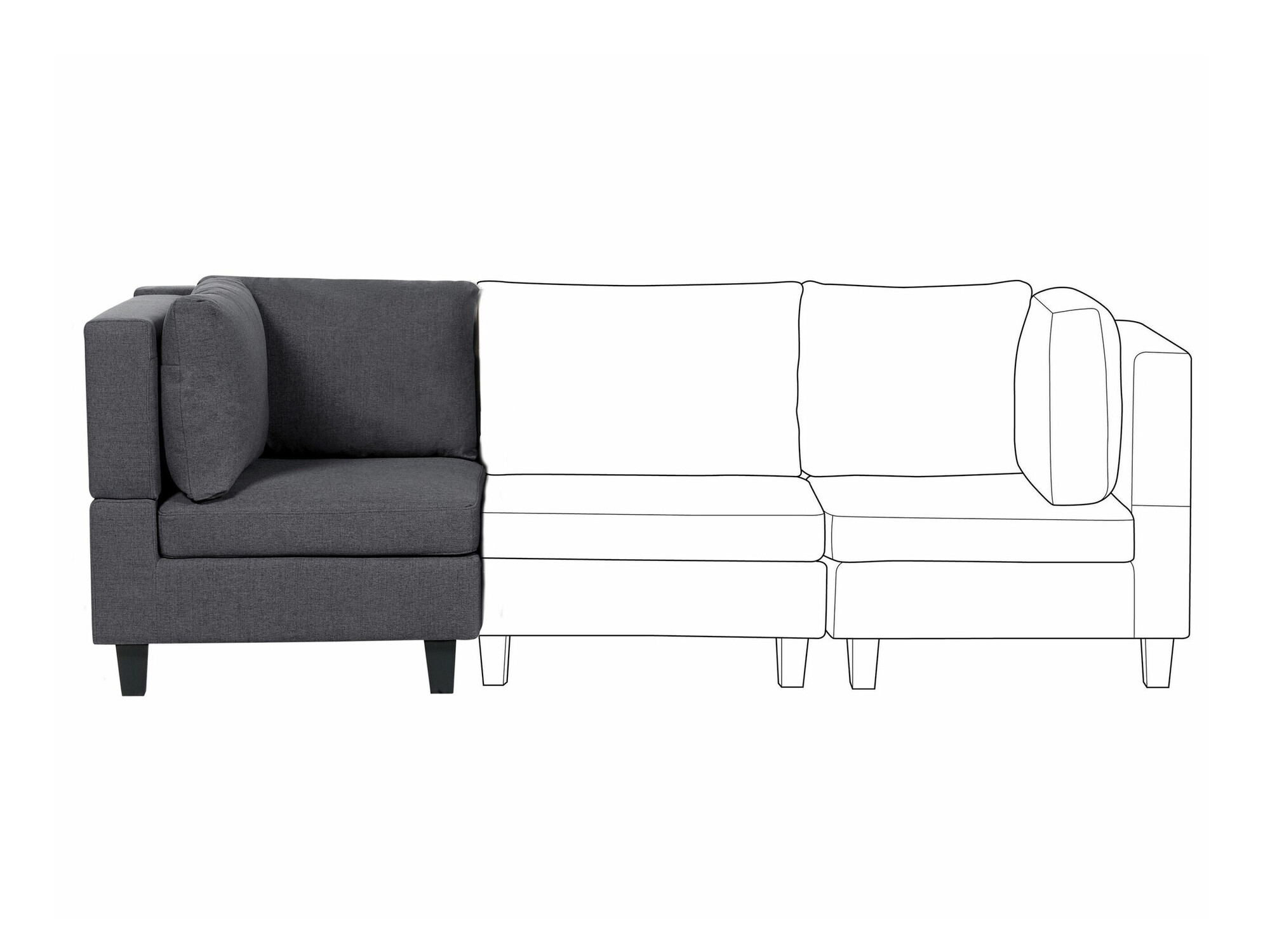 Modulinė sėdimoji dalis Elbmeli 102 (Tamsi pilka)