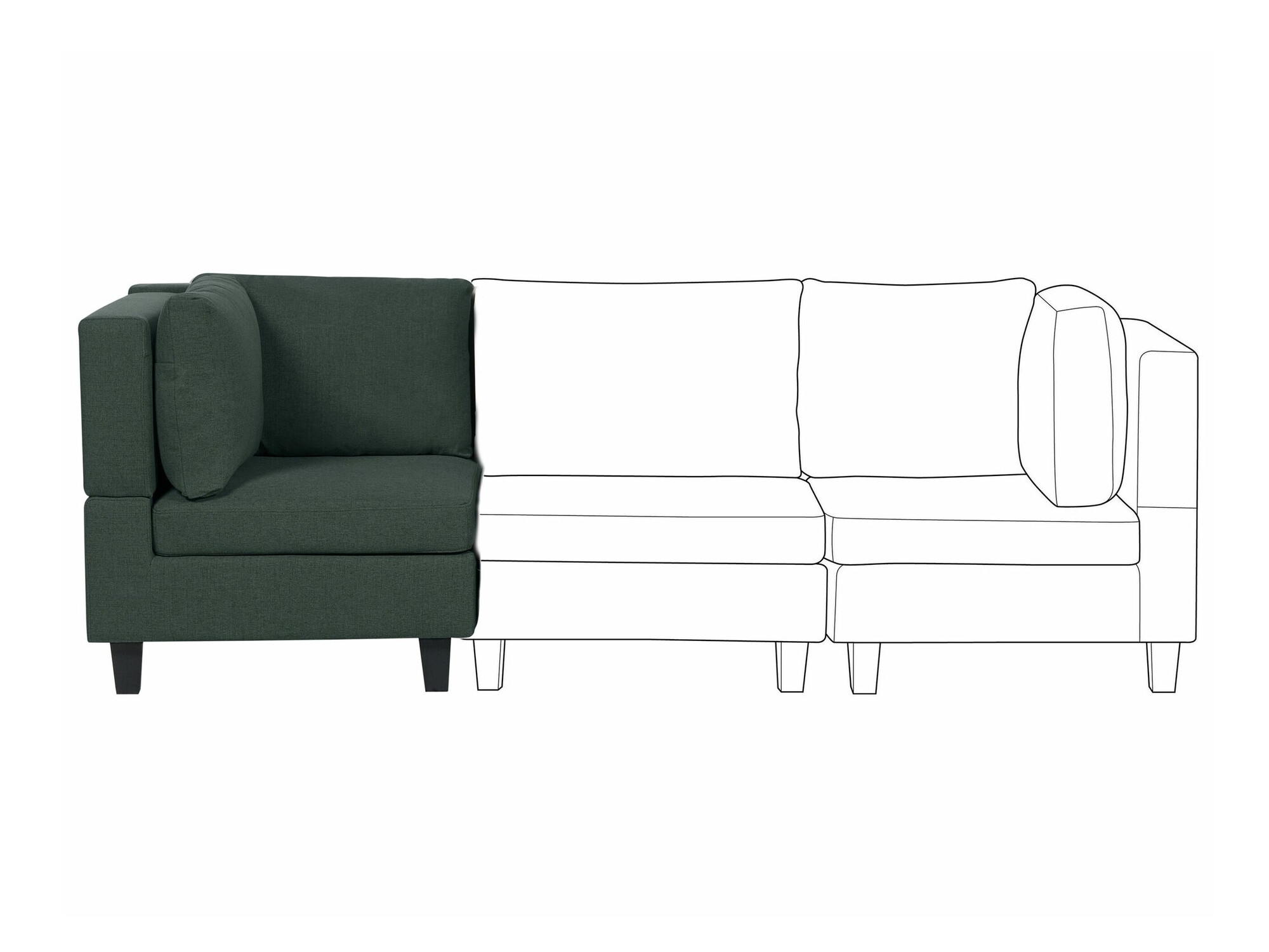 Modulinė sėdimoji dalis Elbmeli 102 (Žalia)