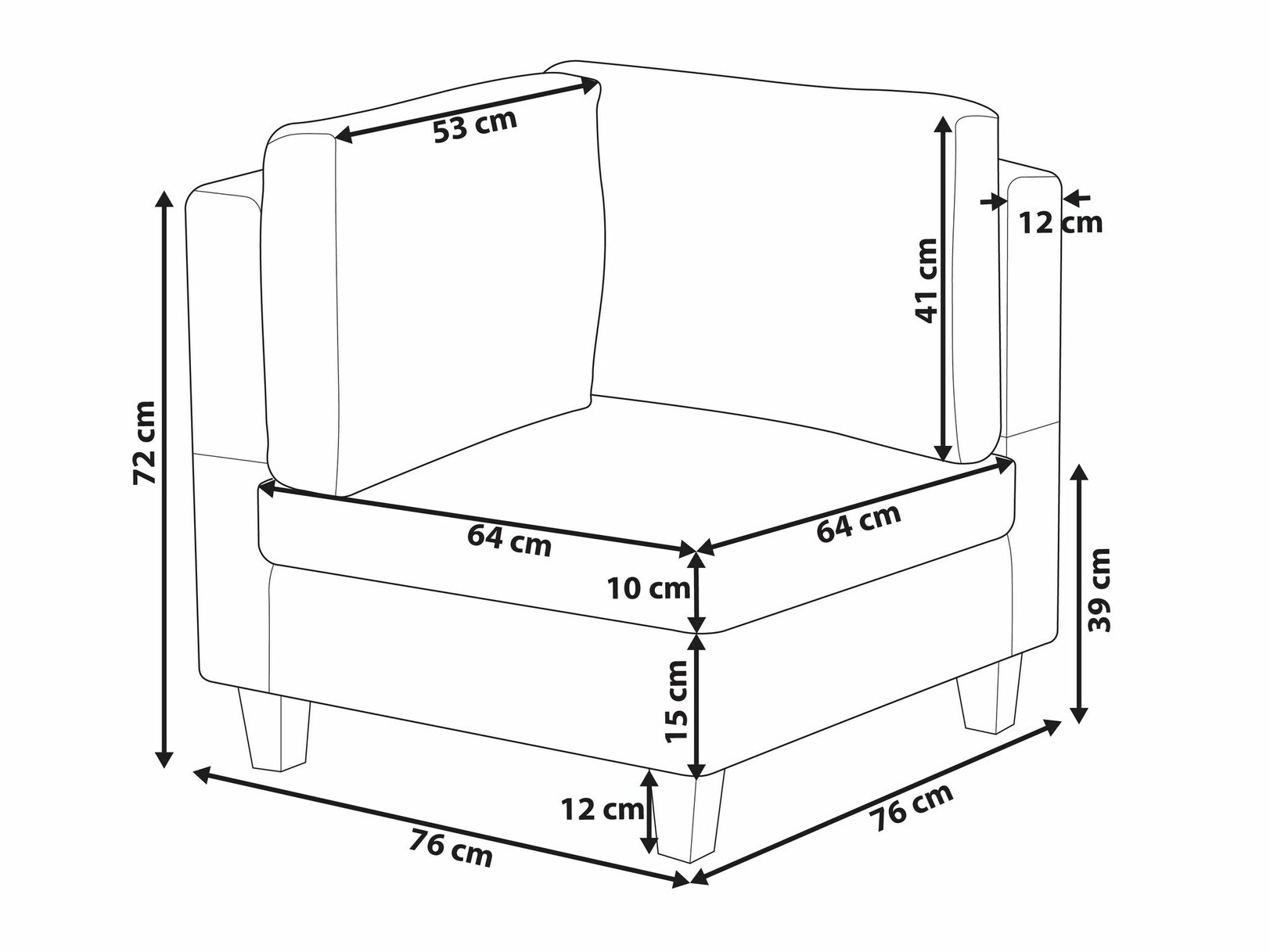 Modulinė sėdimoji dalis Elbmeli 102 (Žalia)