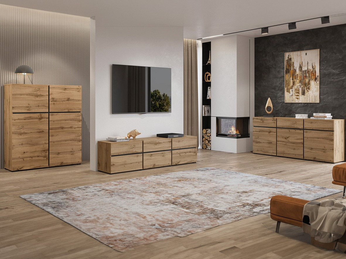 Svetainės komplektas Alfere 106 (Votan ąžuolas)