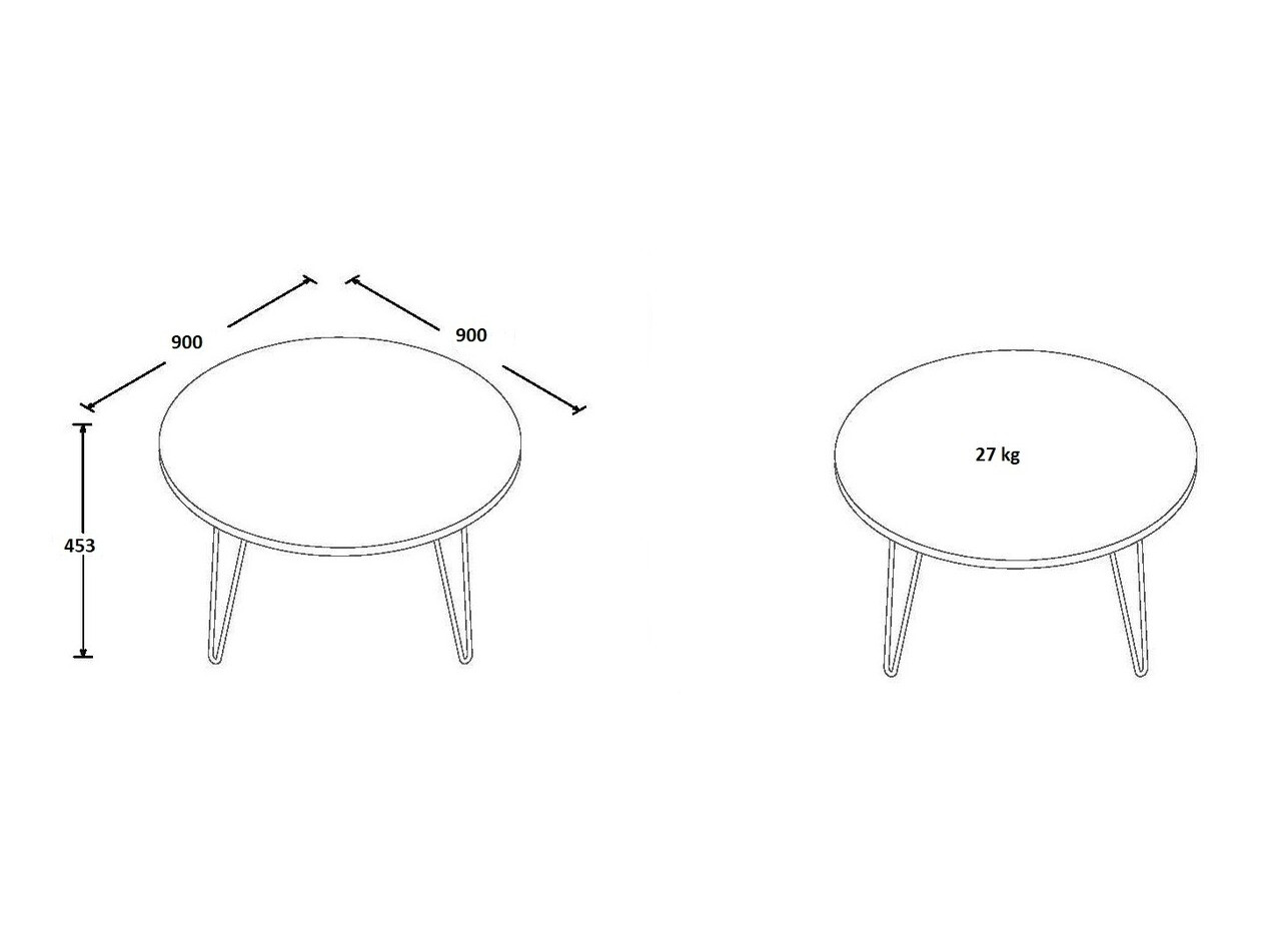Žurnalinis staliukas Nutive 104 (Riešutas)