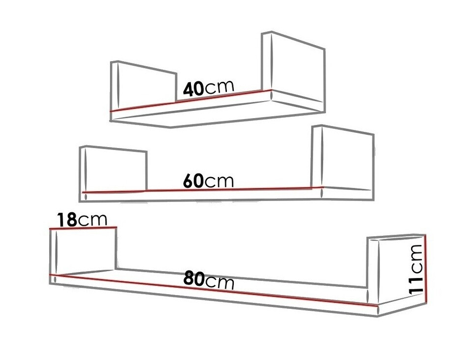 Pakabinamų lentynų komplektas Sarasota 105 (Sonomos ąžuolas)