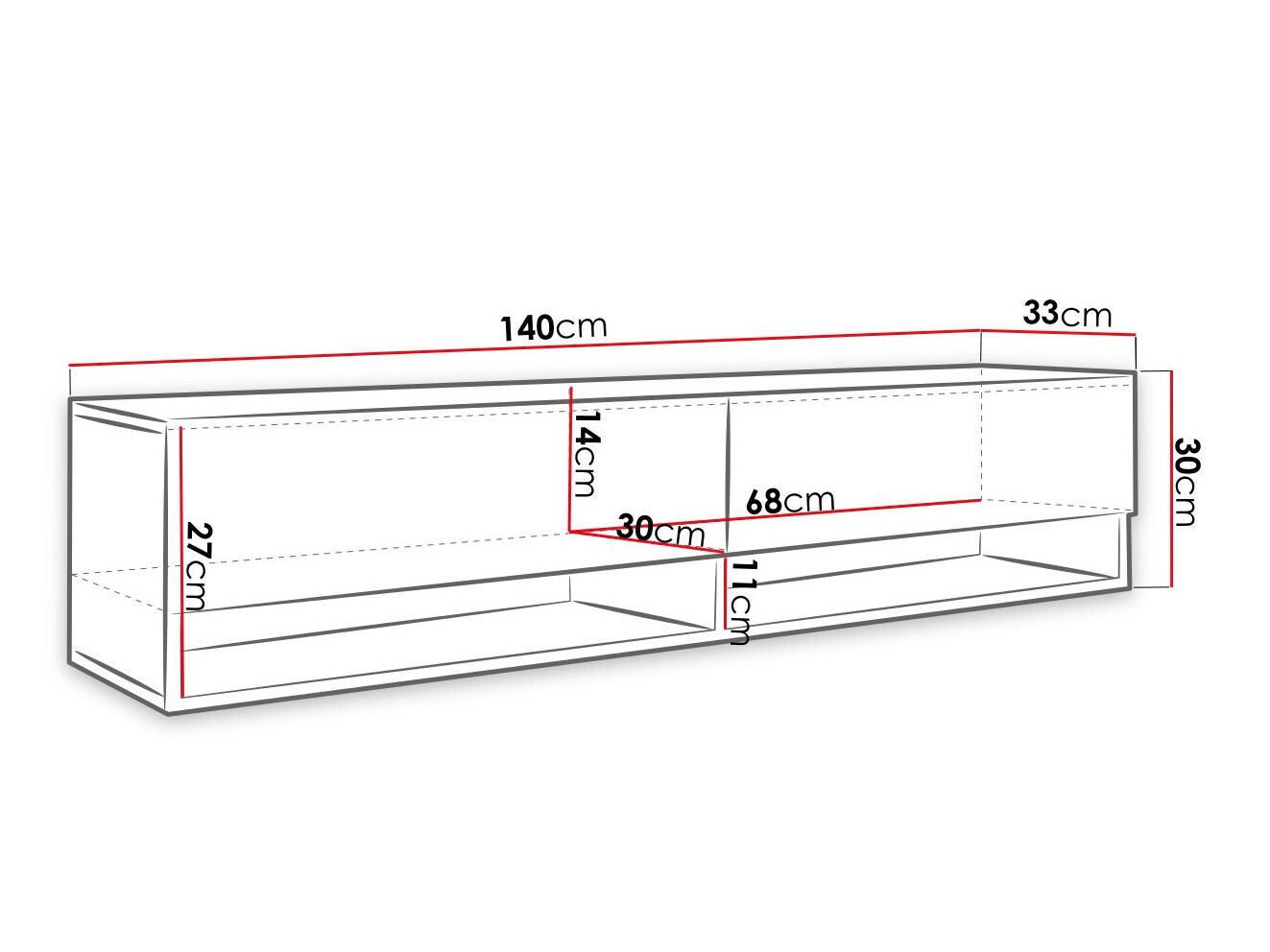 TV staliukas Sarasota 118 (Grafitas)
