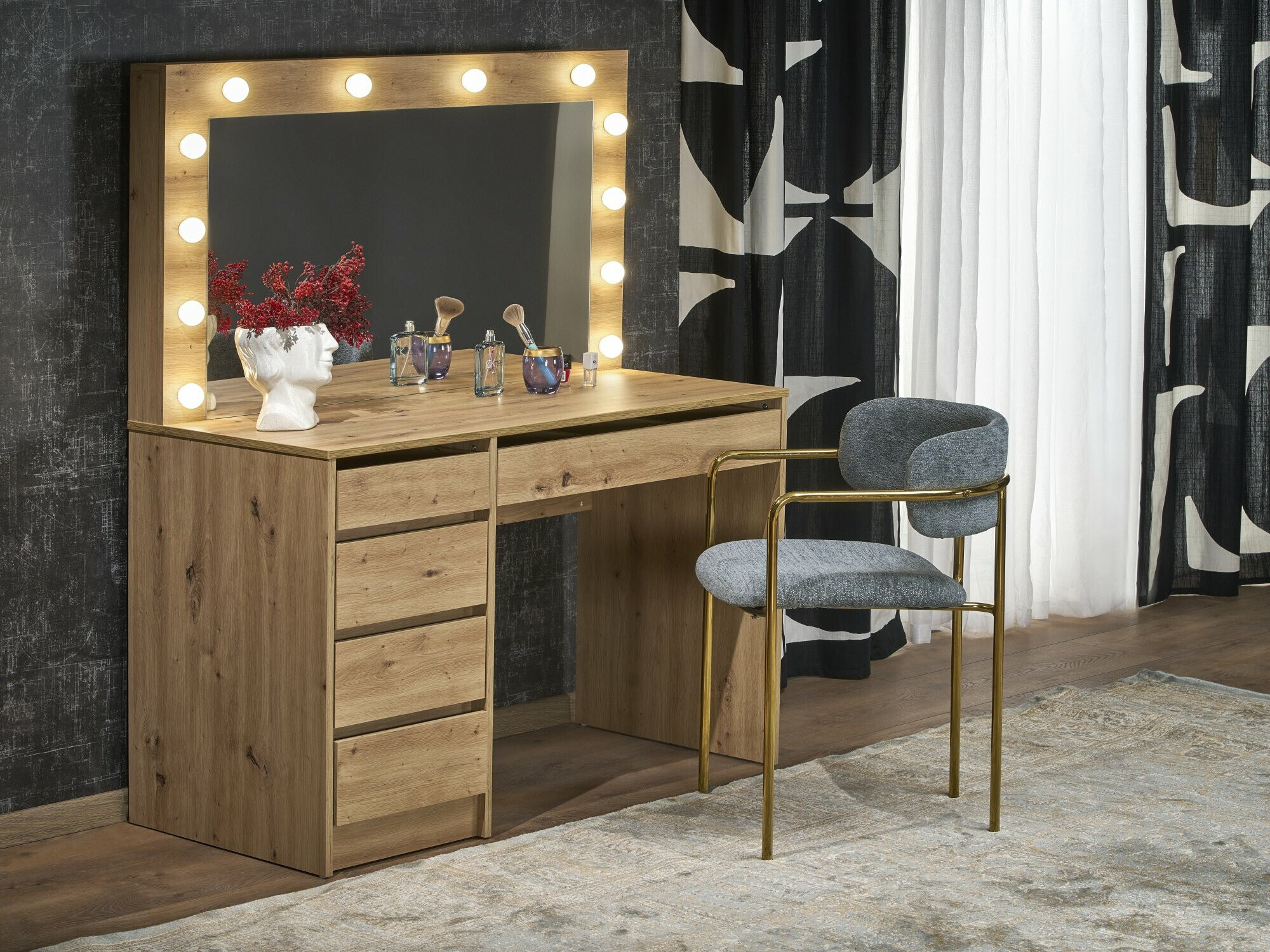 Makiažo staliukas Houston Gaudium I (Artisan ąžuolas)