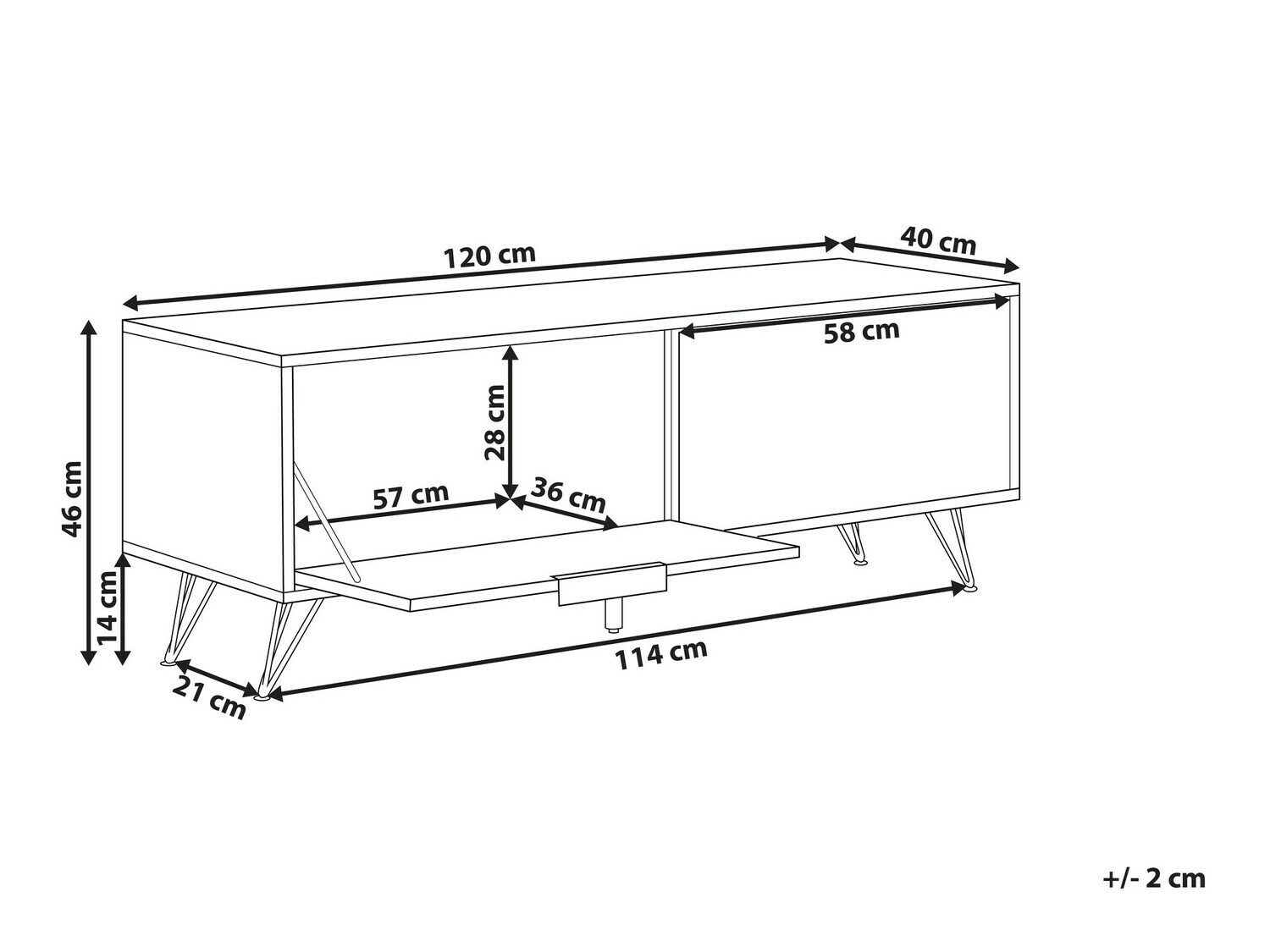 TV staliukas Berwyn 168 (Juoda + Pilka)