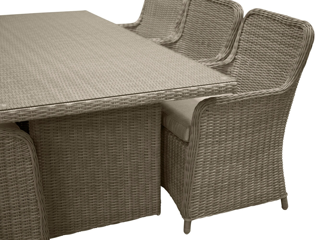 Stalo ir kėdžių komplektas Dallas 2201 (Šviesi ruda + Smėlinė)