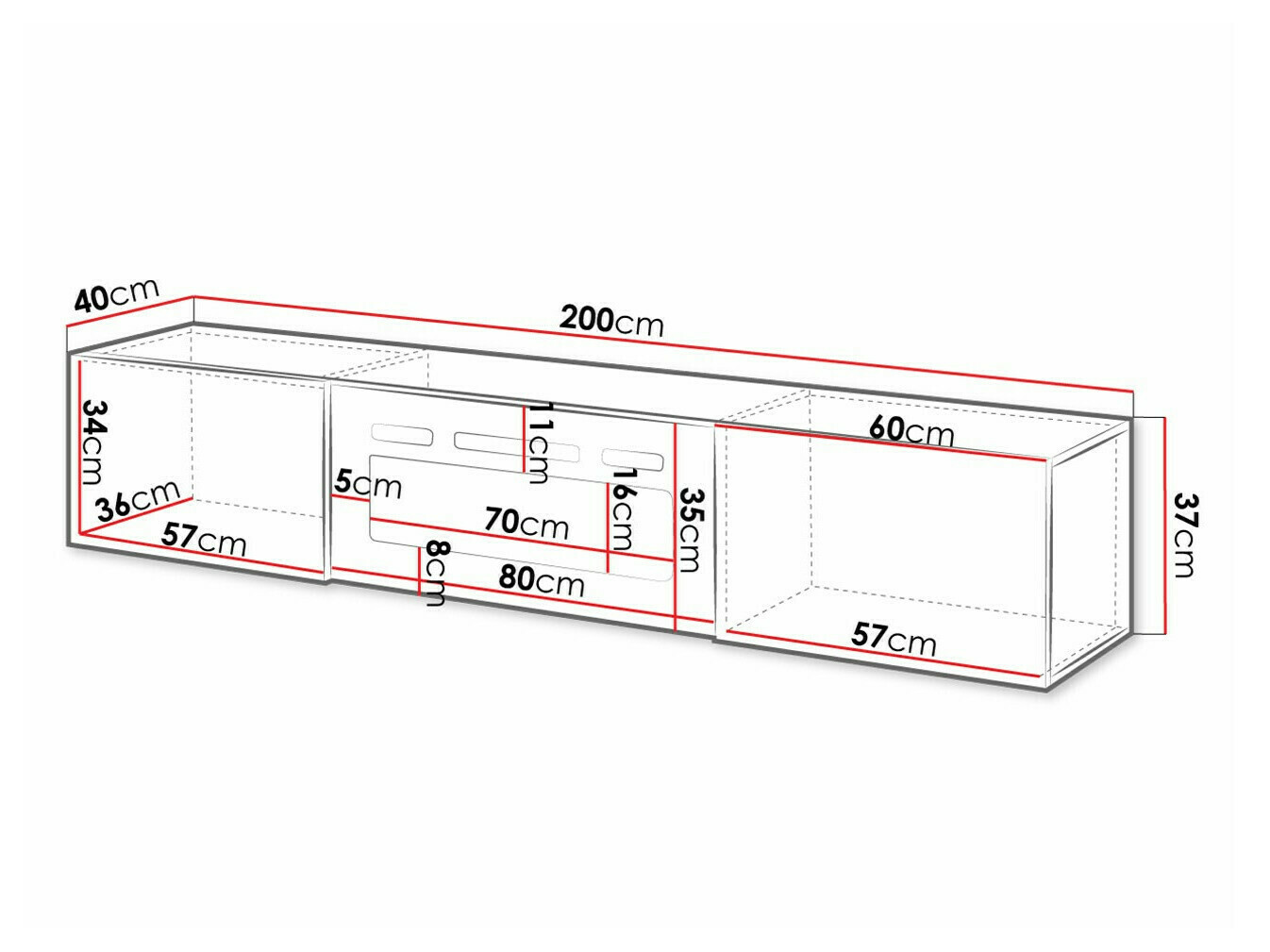 TV staliukas Imago I (Balta + Blizgi balta)