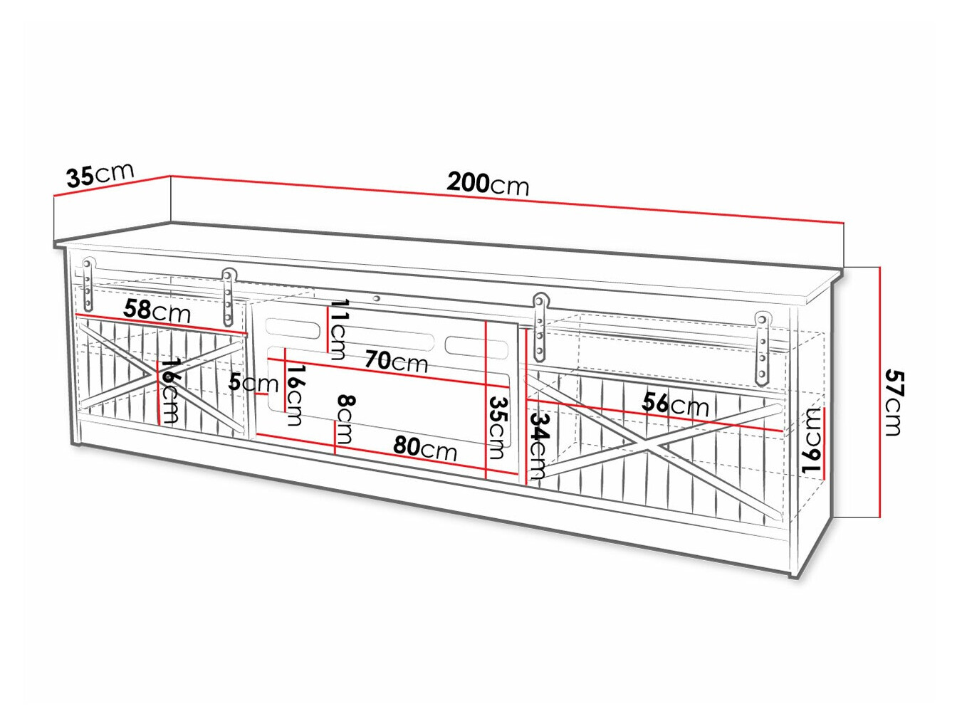 TV staliukas Charlotte 165 (Juoda + Blizgi juoda)