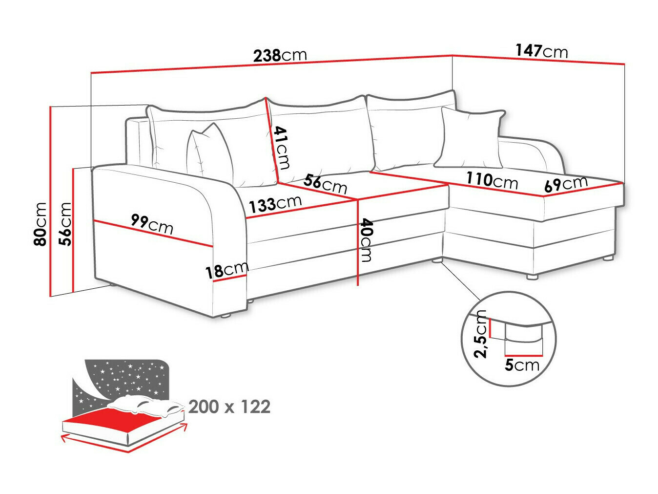 Minkštas kampas Comfivo 203 (Alova 68 + Alova 07)