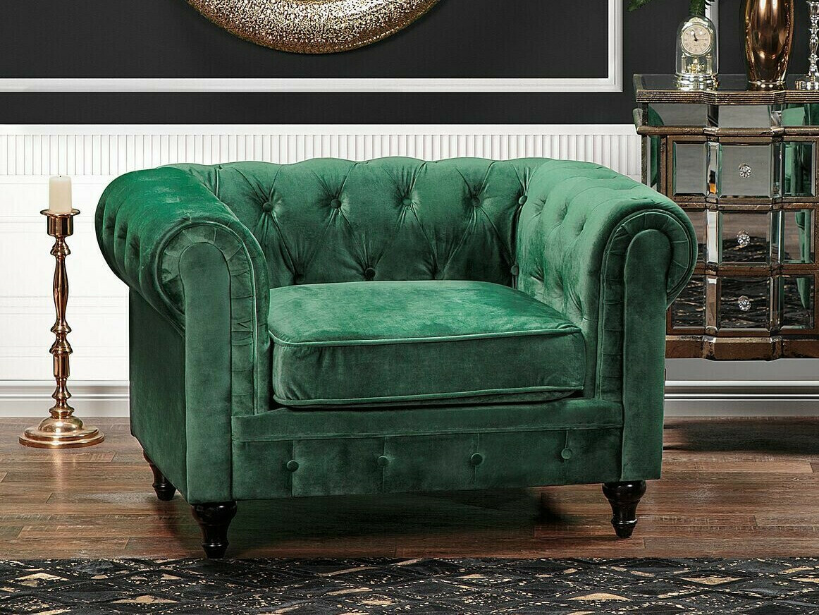 Chesterfield fotelis Cirdoro 102 (Žalia)