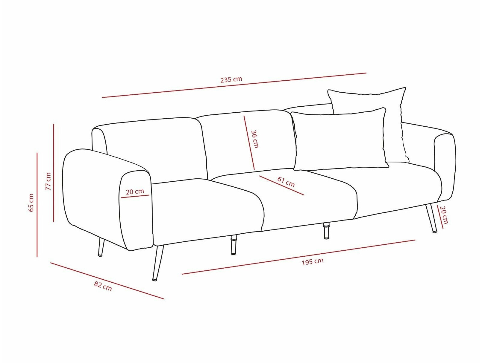 Sofa Altadena 582 (Kreminė)