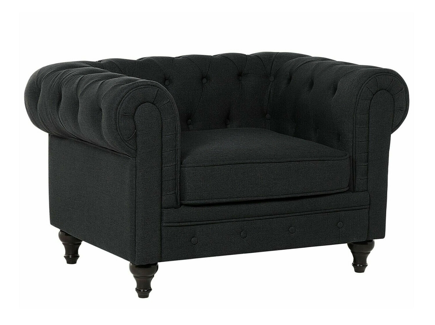 Chesterfield fotelis Cirdoro 102 (Grafitas)