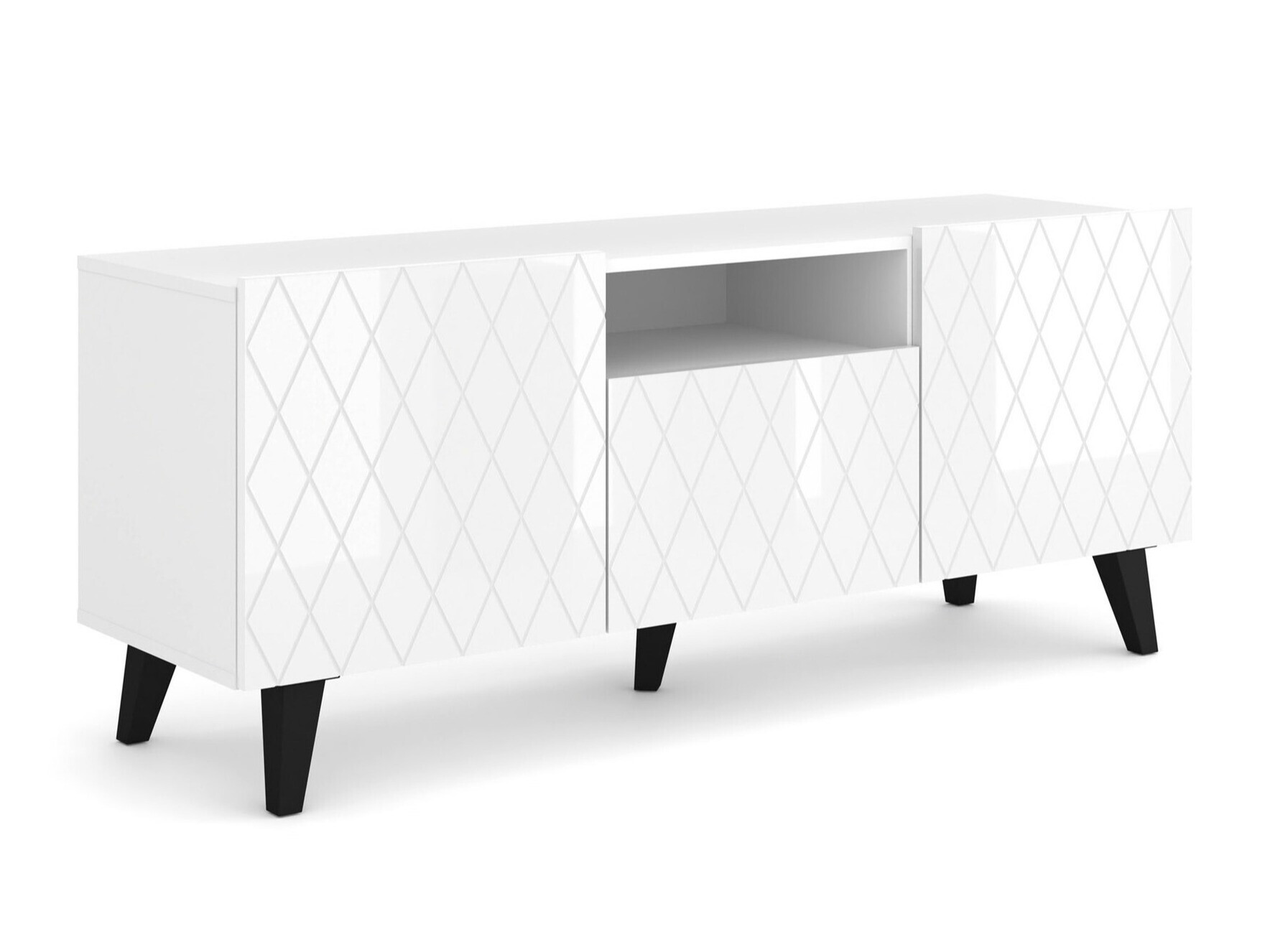 TV staliukas Melmoro 105 (Blizgi balta + Juoda)