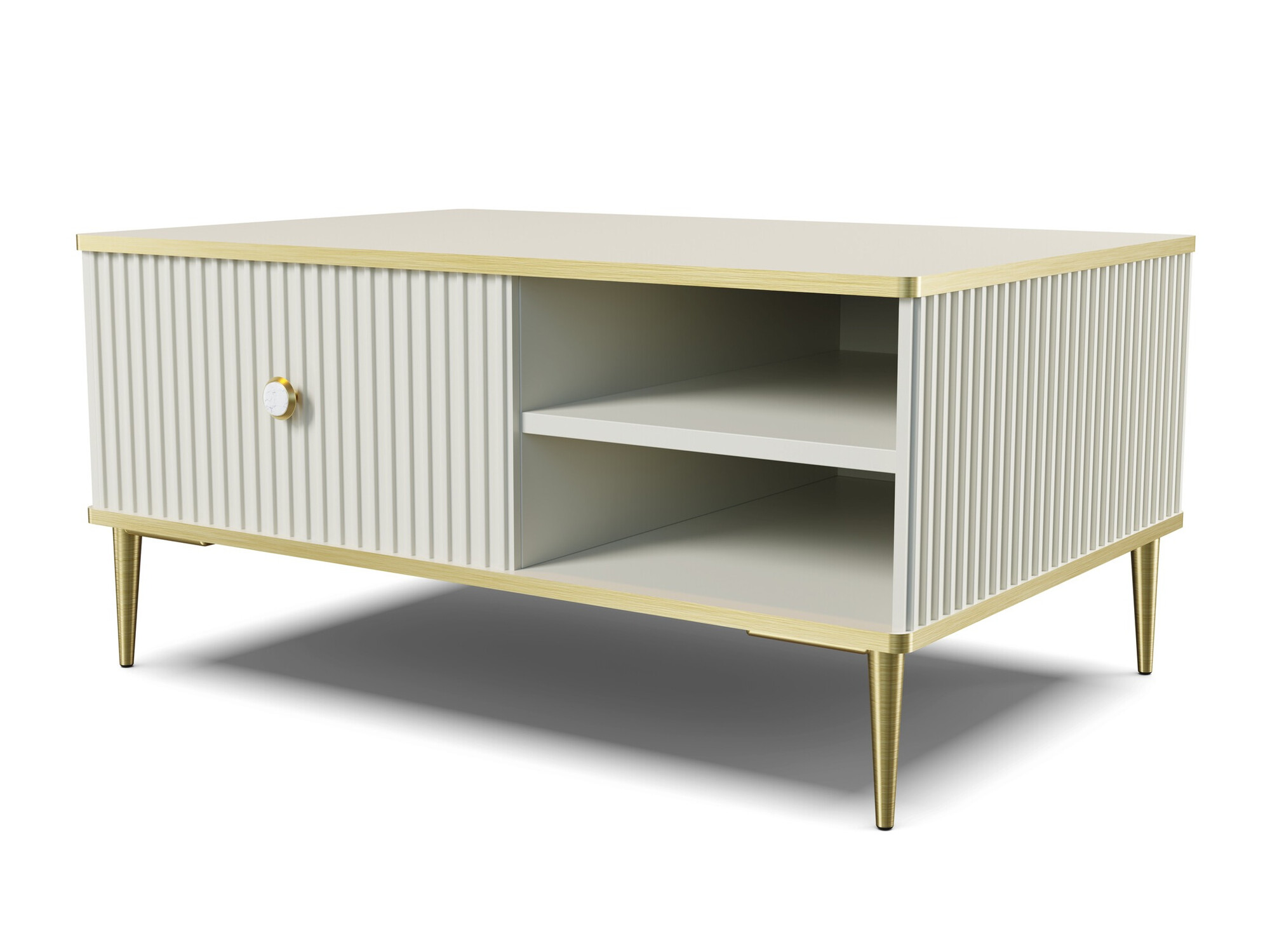 Žurnalinis staliukas Romciro 102 (Kašmyras + Auksinė)