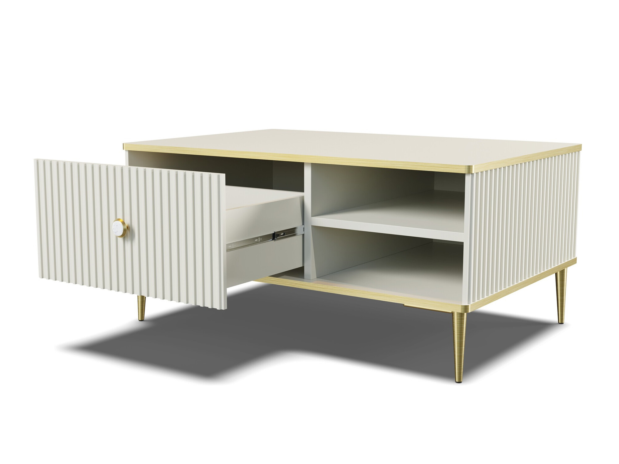 Žurnalinis staliukas Romciro 102 (Kašmyras + Auksinė)