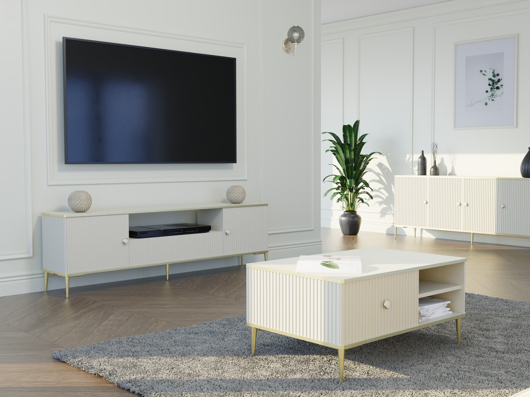 Žurnalinis staliukas Romciro 102 (Kašmyras + Auksinė)