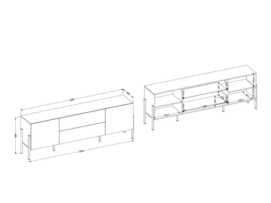 TV staliukas Etsore 102 (Balta)