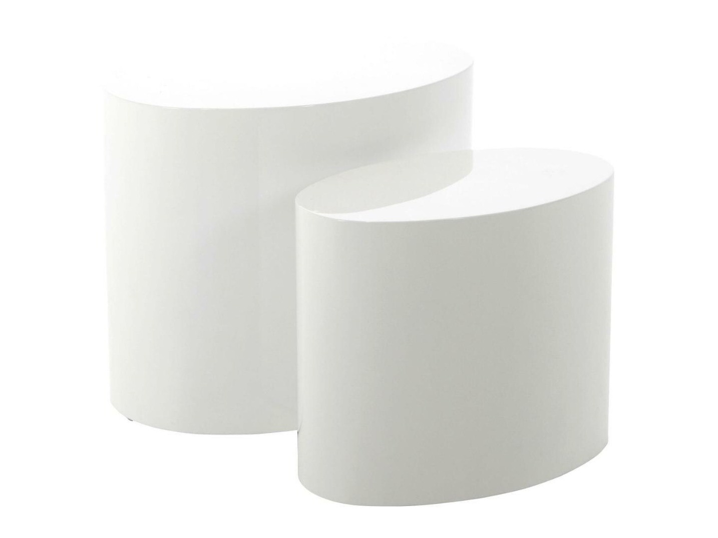 Šoninių staliukų komplektas Norsica 587 (Blizgi balta)