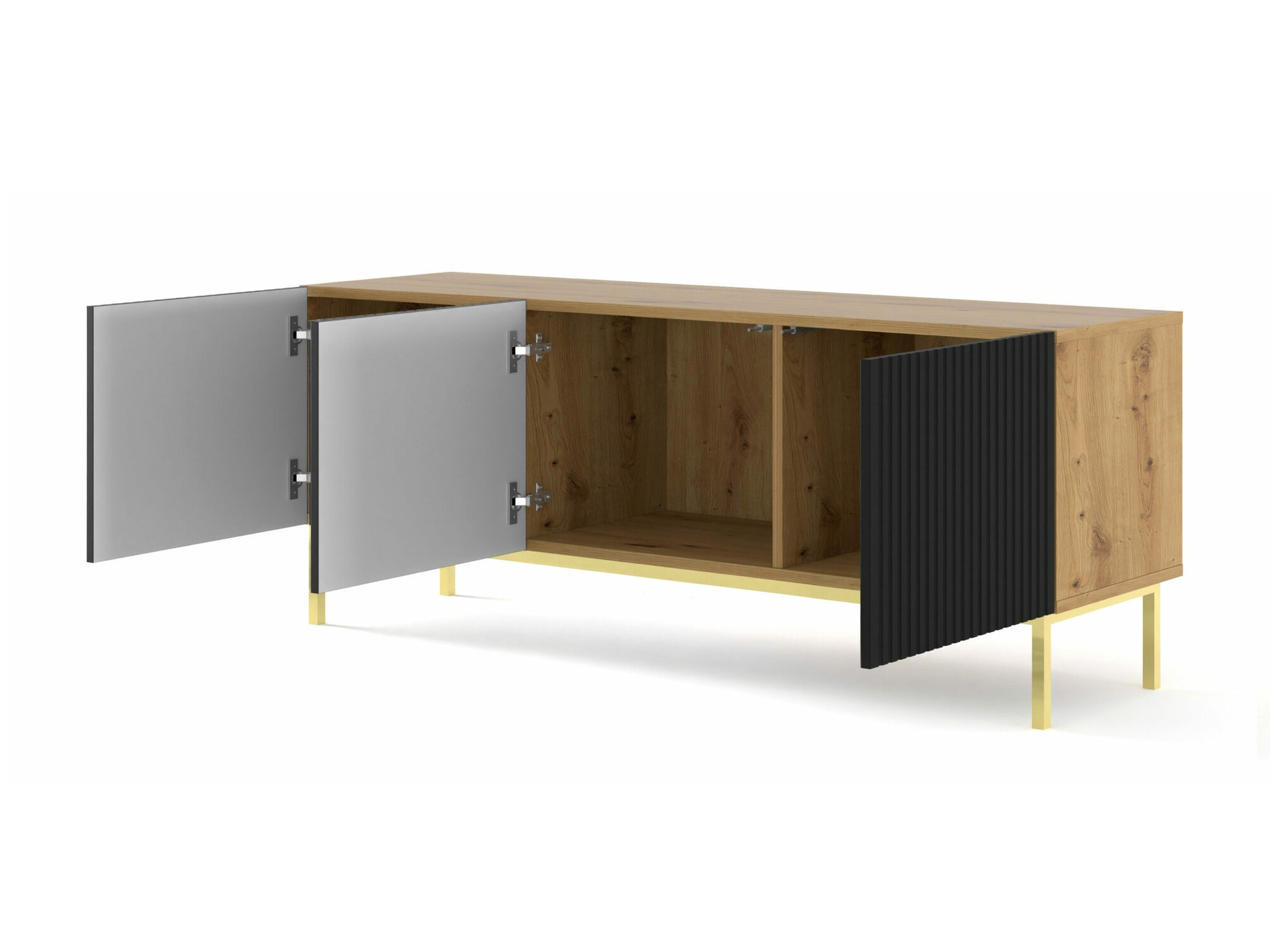 TV staliukas Mirmaro 102 (Juoda + Artisan ąžuolas)