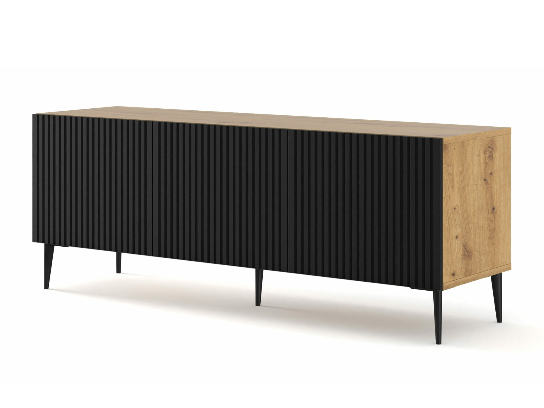 TV staliukas Mirmaro 102 (Juoda + Artisan ąžuolas)