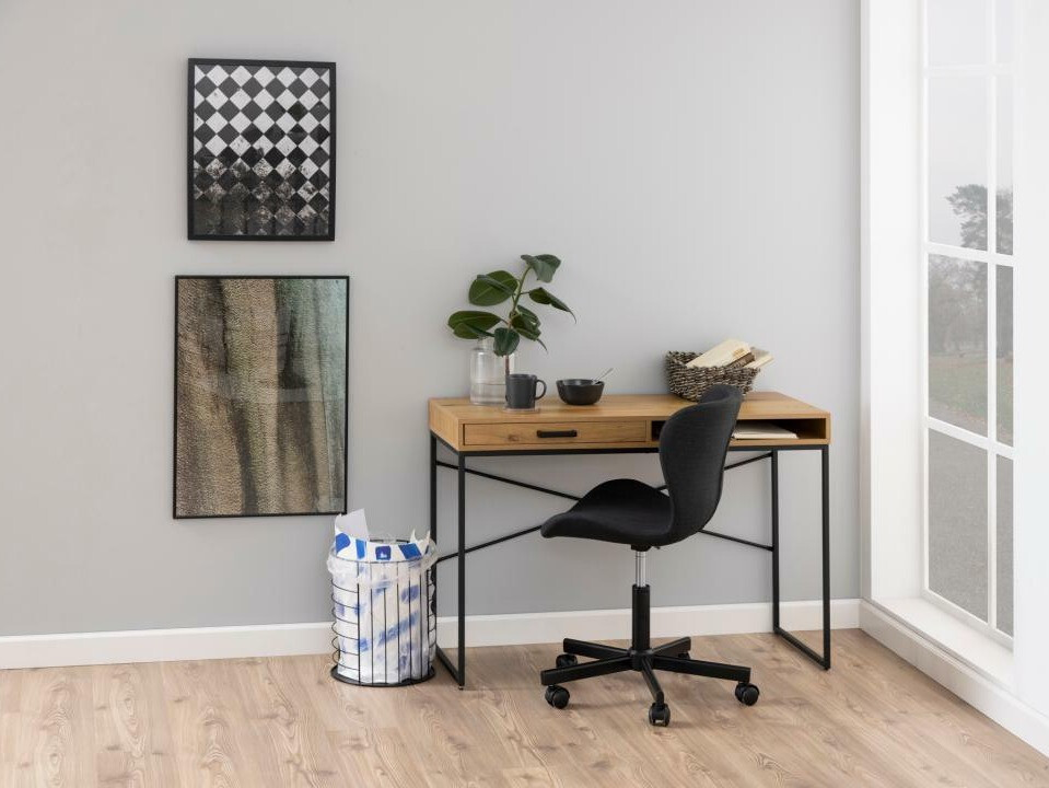 Darbo stalas Norsica Sevferi 190 (Juoda + Laukinis ąžuolas)