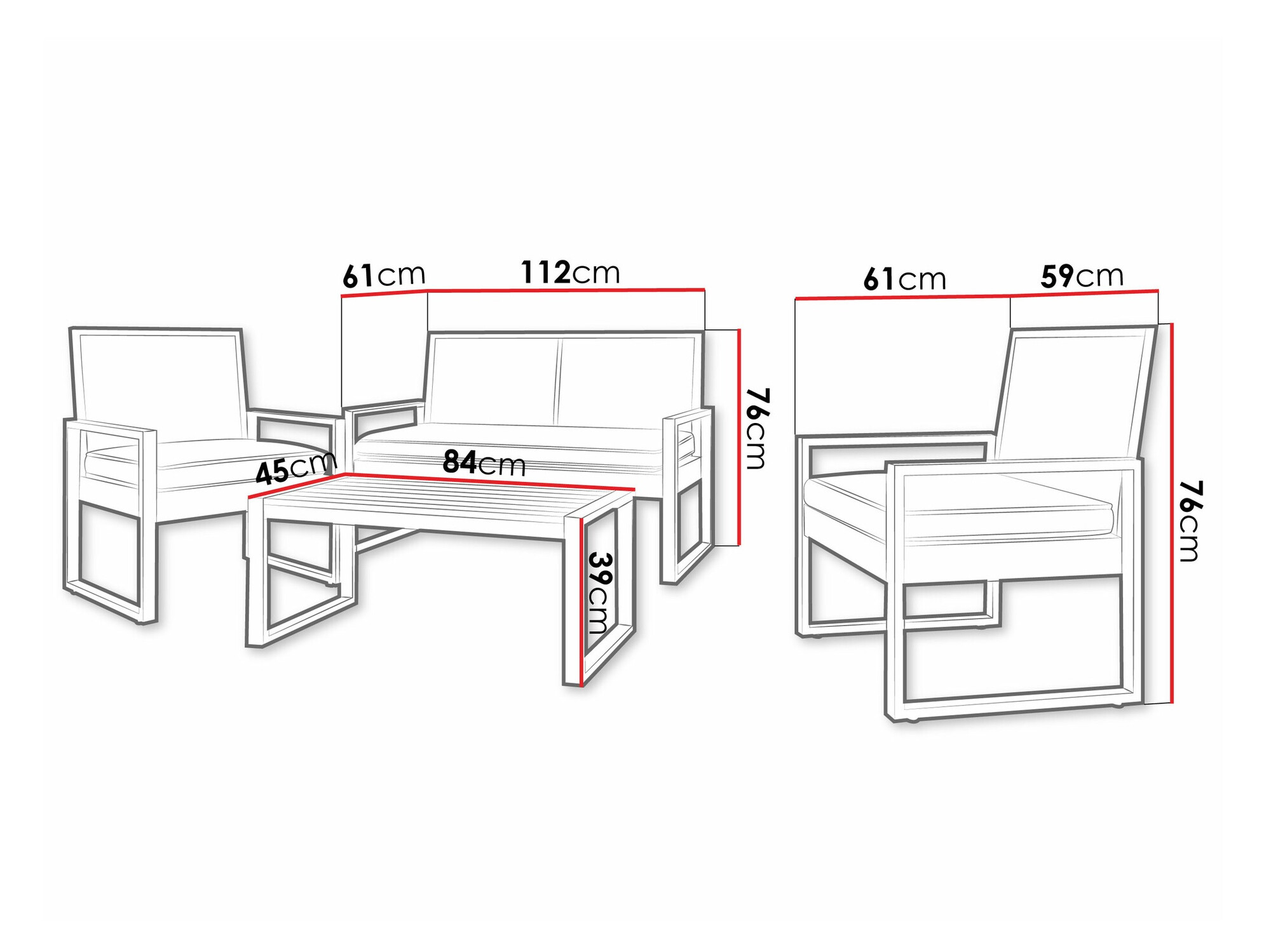 Lauko baldų komplektas Fidal