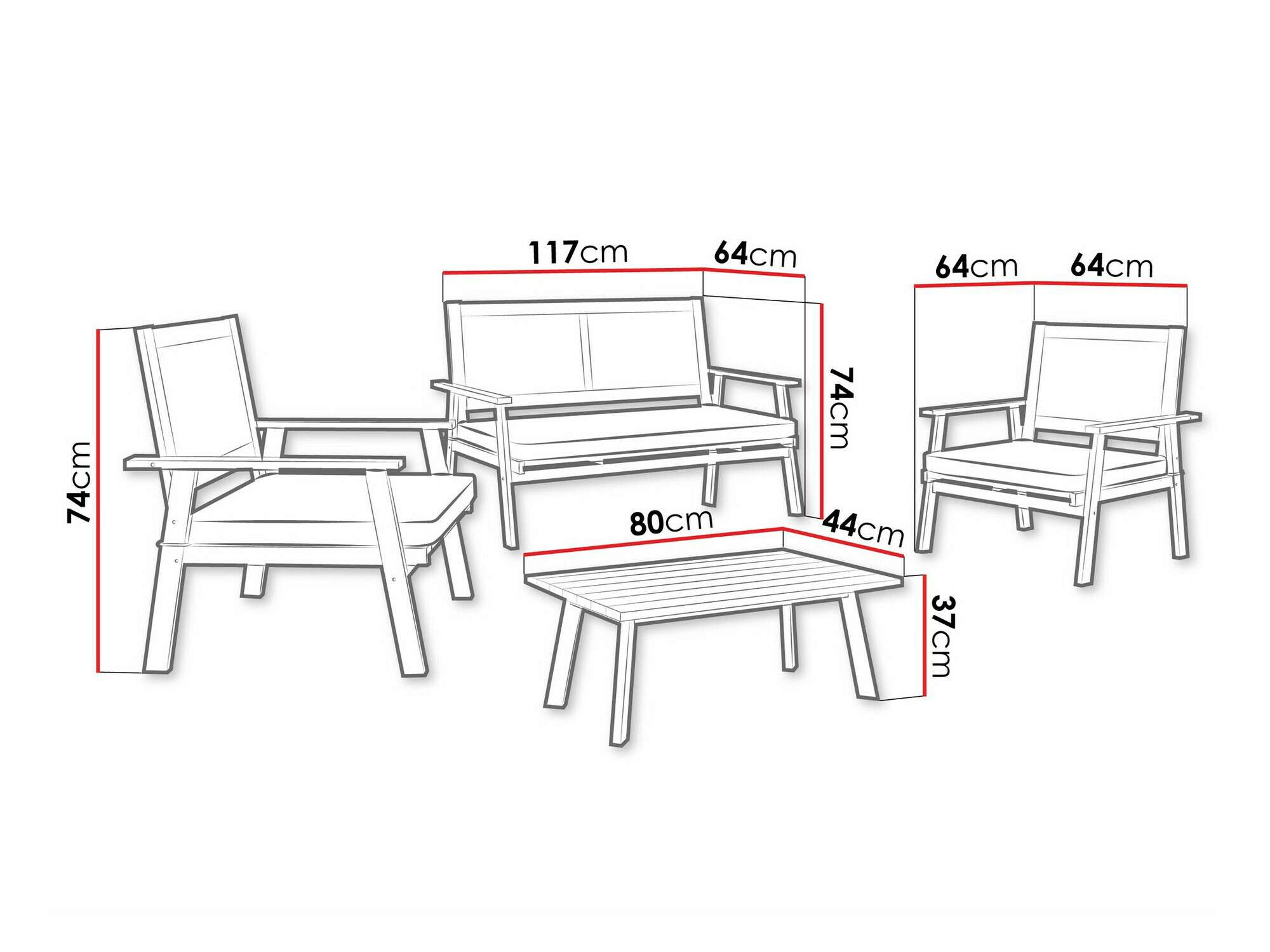 Lauko baldų komplektas Lecter