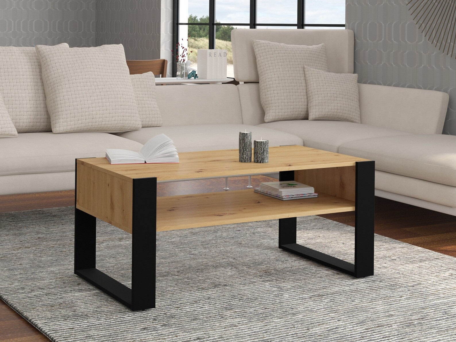 Žurnalinis staliukas Cordoro 107 (Artisan ąžuolas)